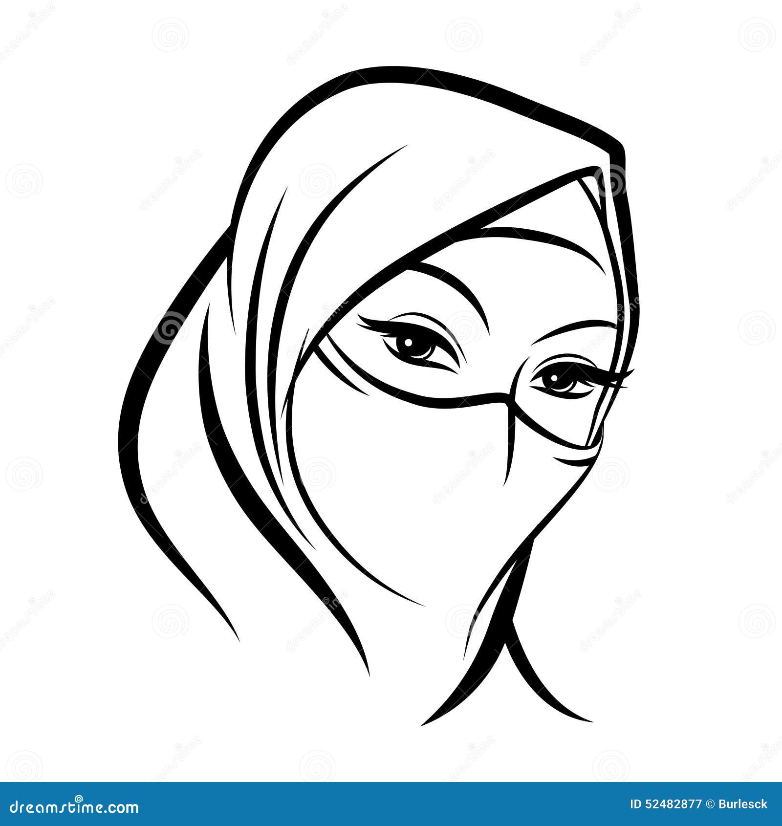 Arab muslim woman face stock vector. Illustration of icon - 52482877