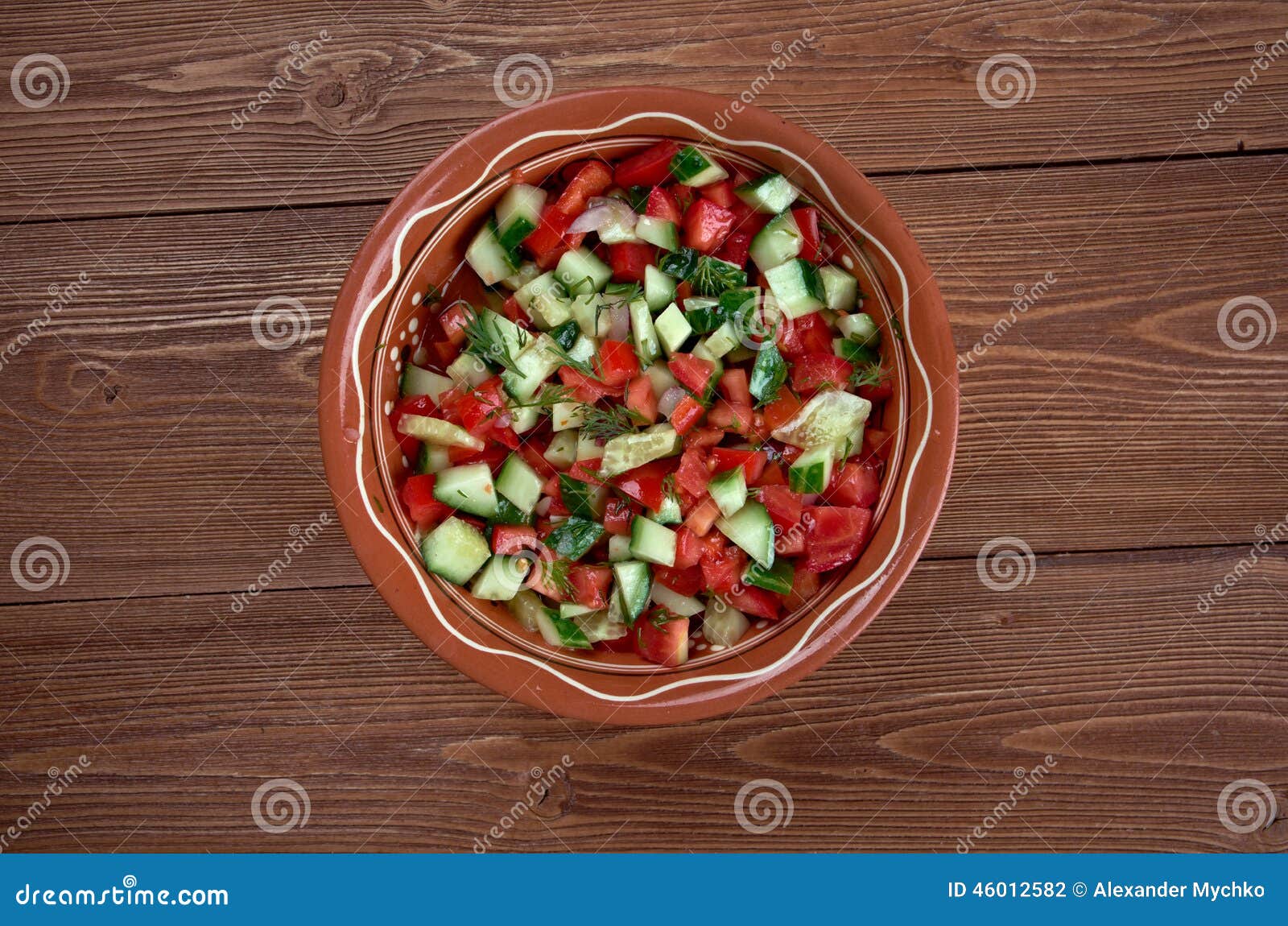 Arab salad vegetable close up