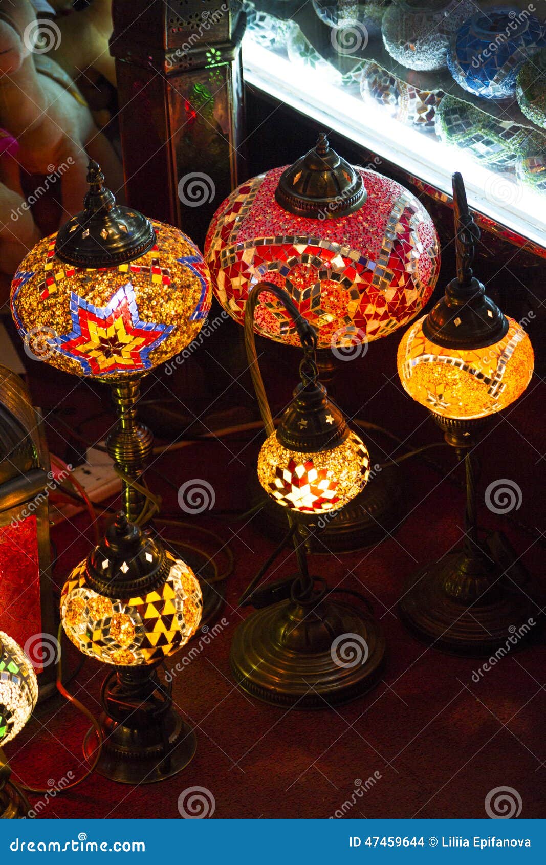 Arab Stylish Lamps on the Spice Souk Stock Photo Image of glass