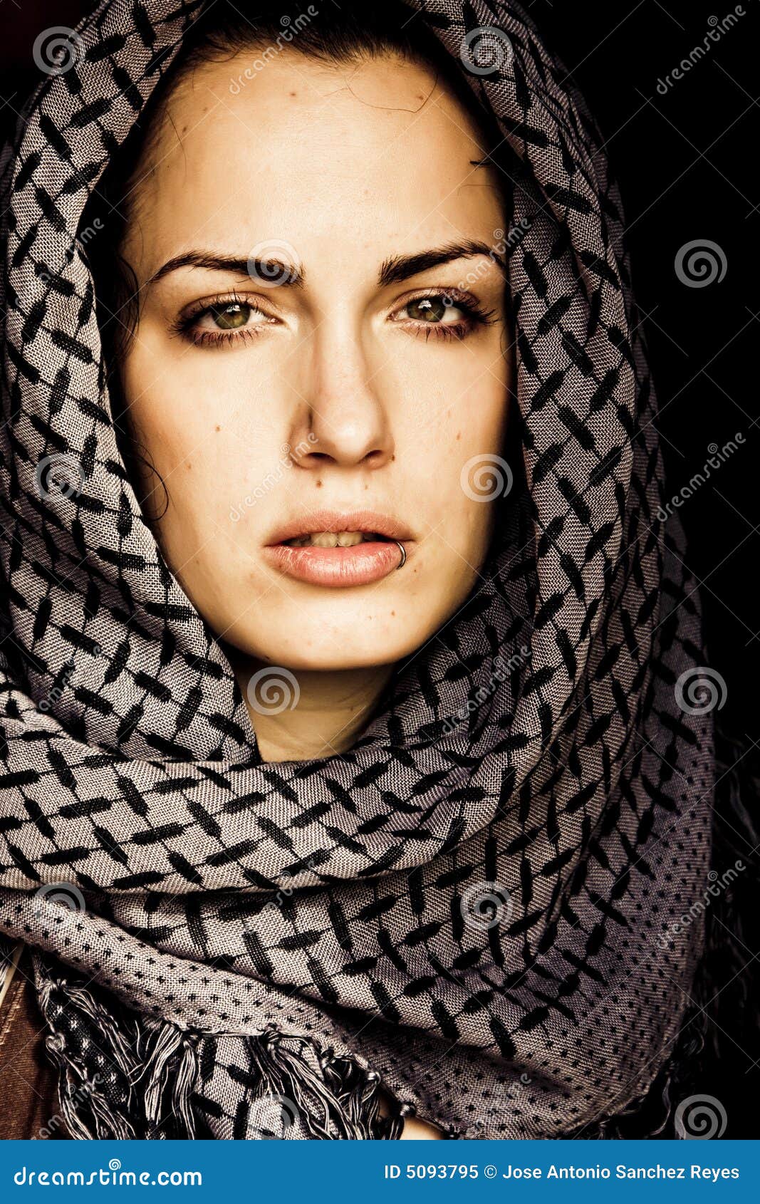 Arab woman with piercing stock image. Image of middle 5093795