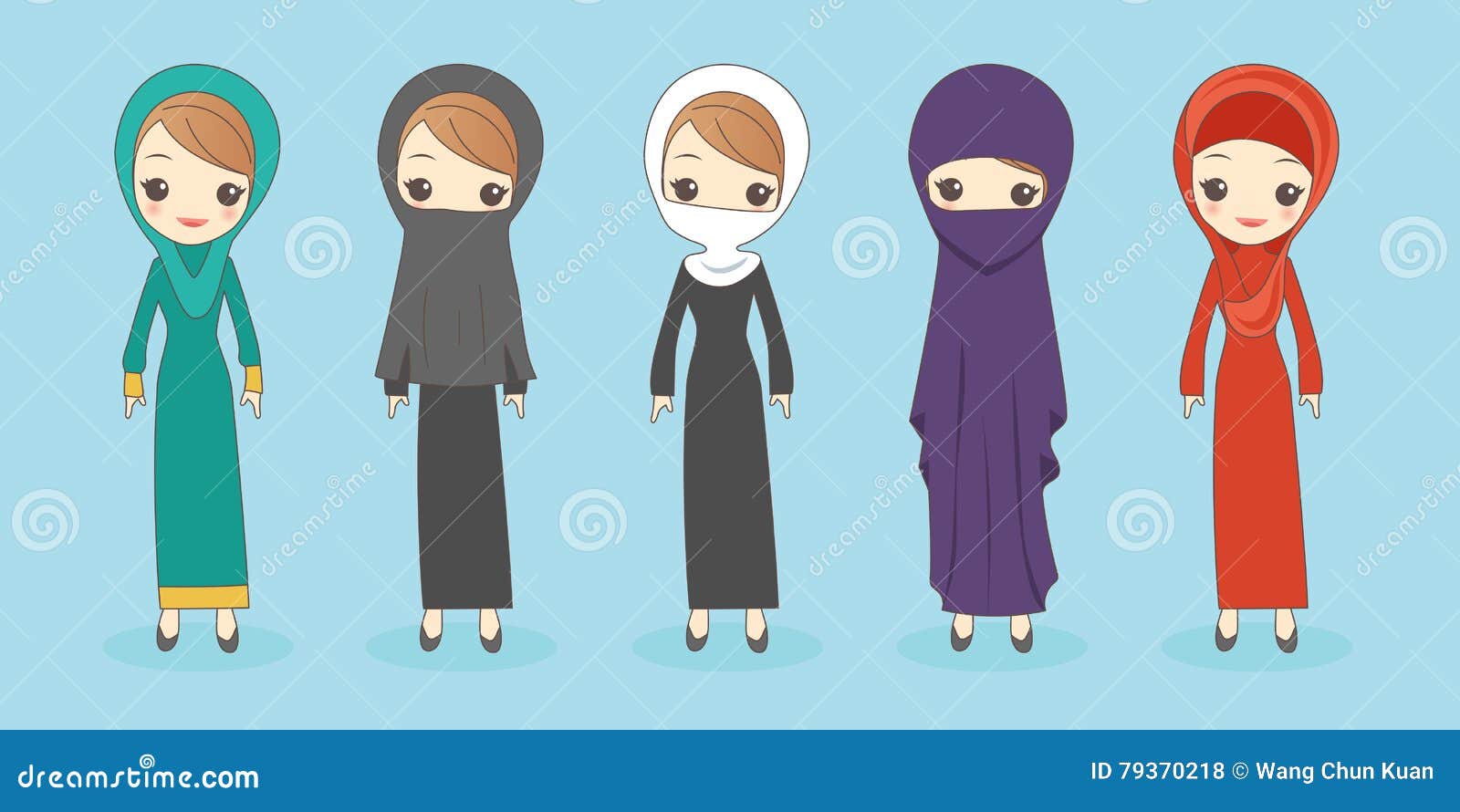 Arab Woman Wear Different Clothes Stock Vector - Illustration of arab ...