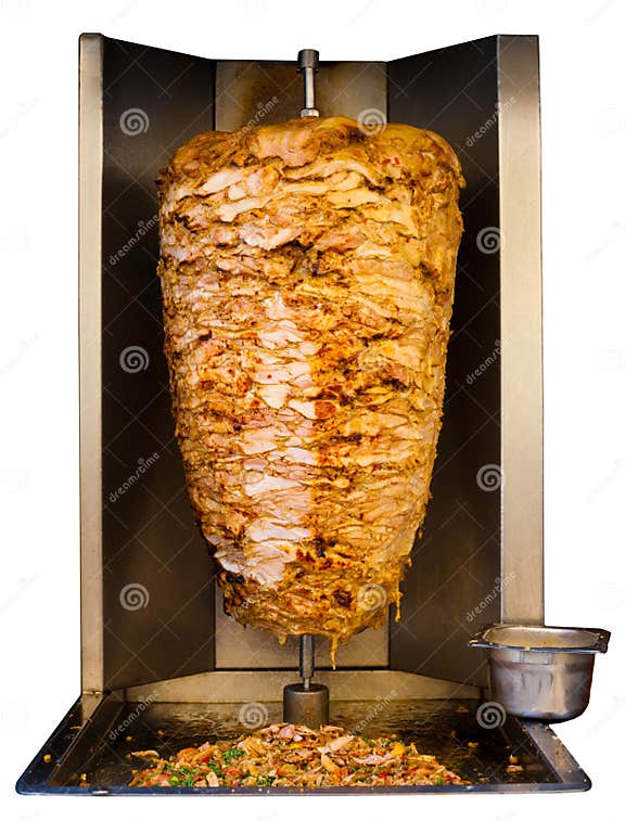 Araber Gegrilltes Huhn-Shawarma-Fleisch, Das Weiß Kocht Stockbild ...