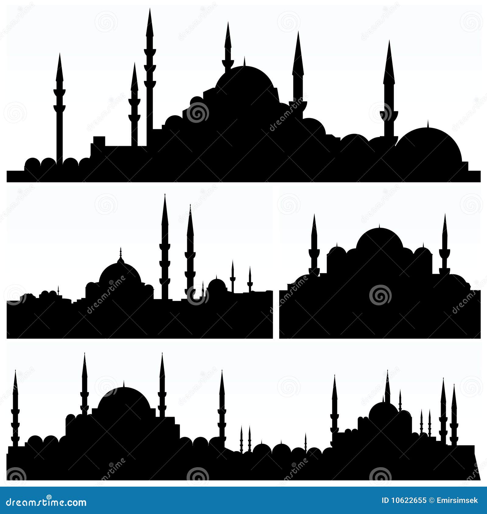 Arabesque City Silhouettes  Royalty Free Stock Photo 