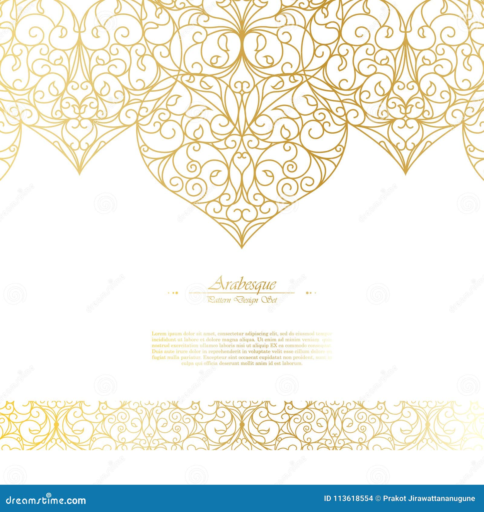 arabesque eastern  vintage white and gold background 