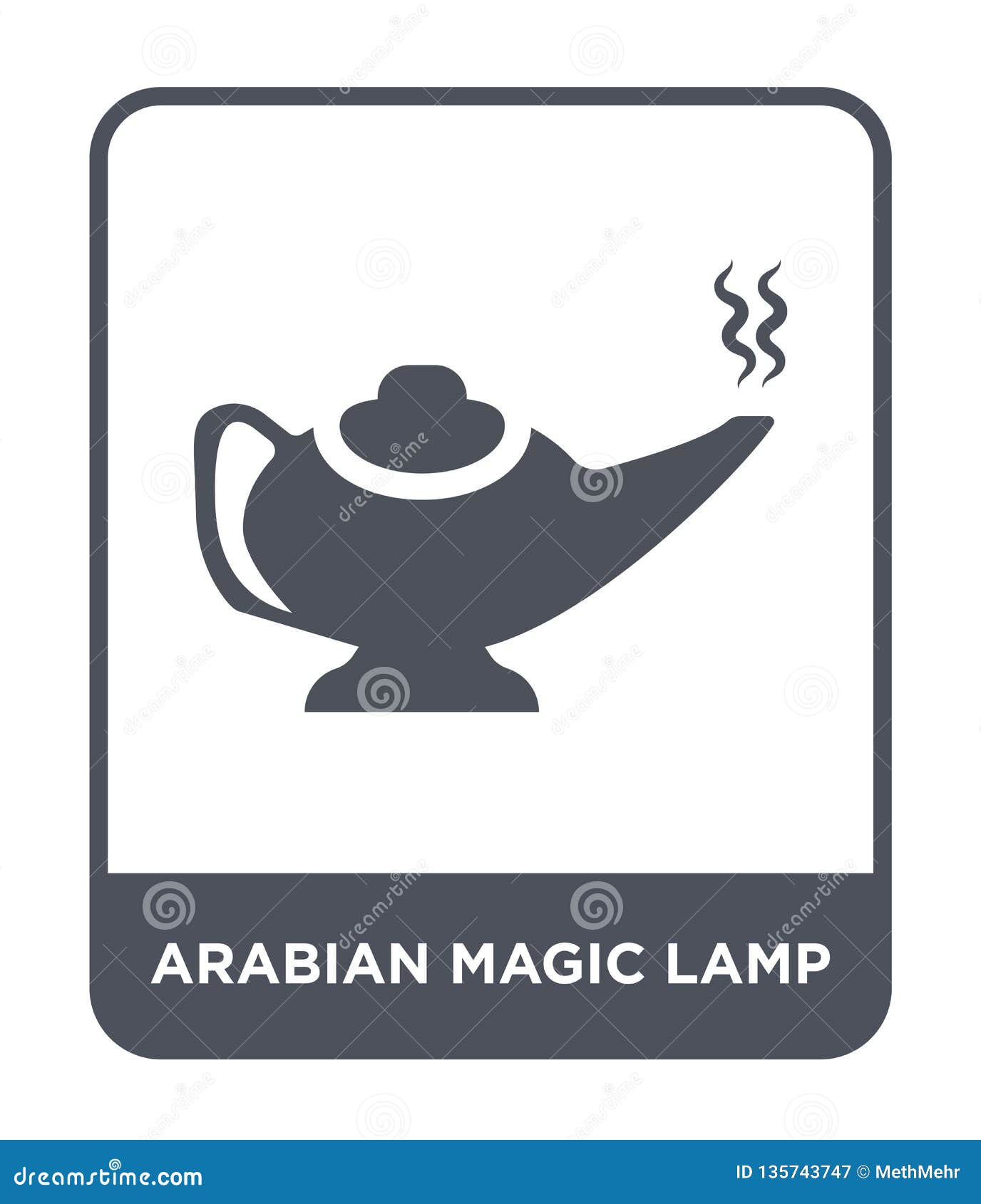 Arabian Magic Lamp Icon in Trendy Design Style. Arabian Magic Lamp Icon ...