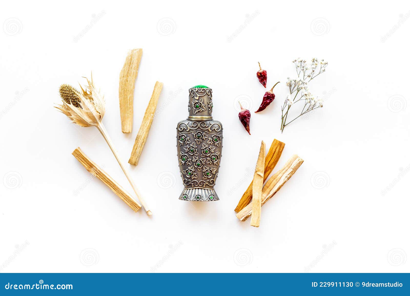 Arabian Oud Perfume or Oil with Agar Wood Tree. Stock Photo Image of