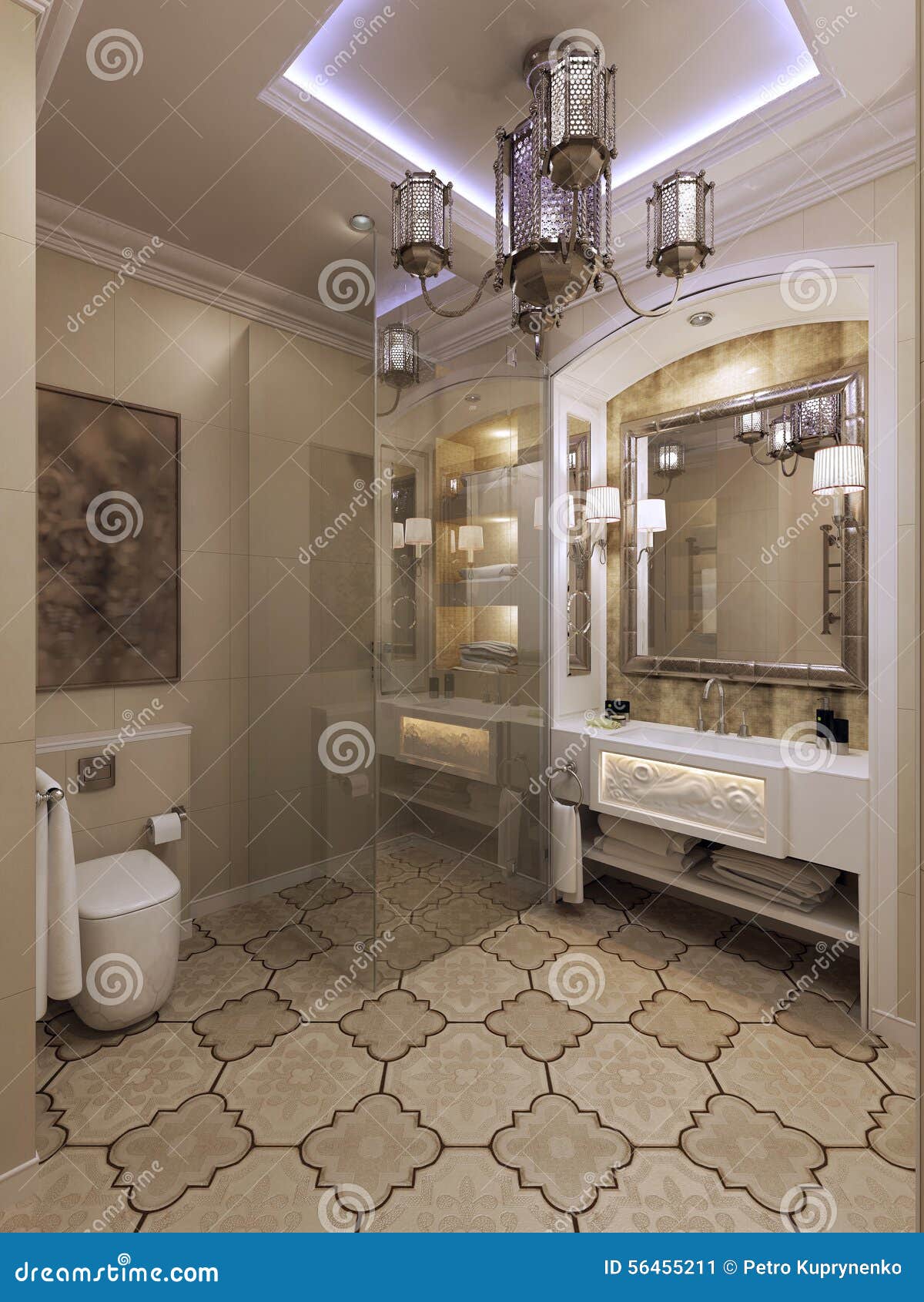 Arabic Bathroom Moroccan Style Stock Illustration Illustration of