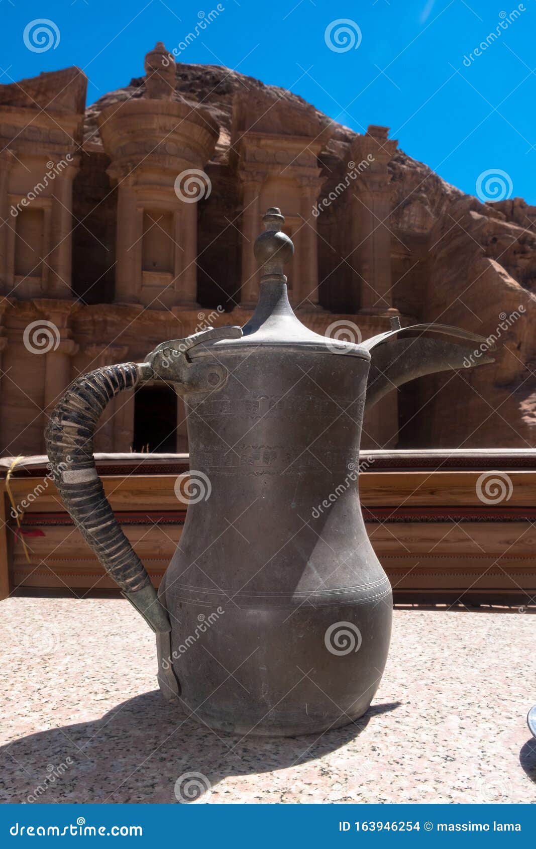 Arabic coffee pot in Petra editorial stock image. Image of colorful