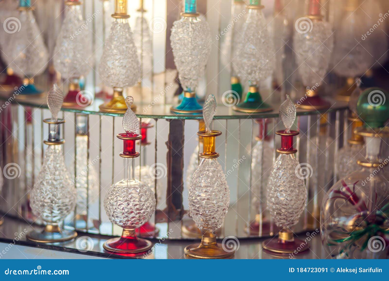 Arabic Empty Bottles for Oil or Perfume in the Shop Stock Image Image