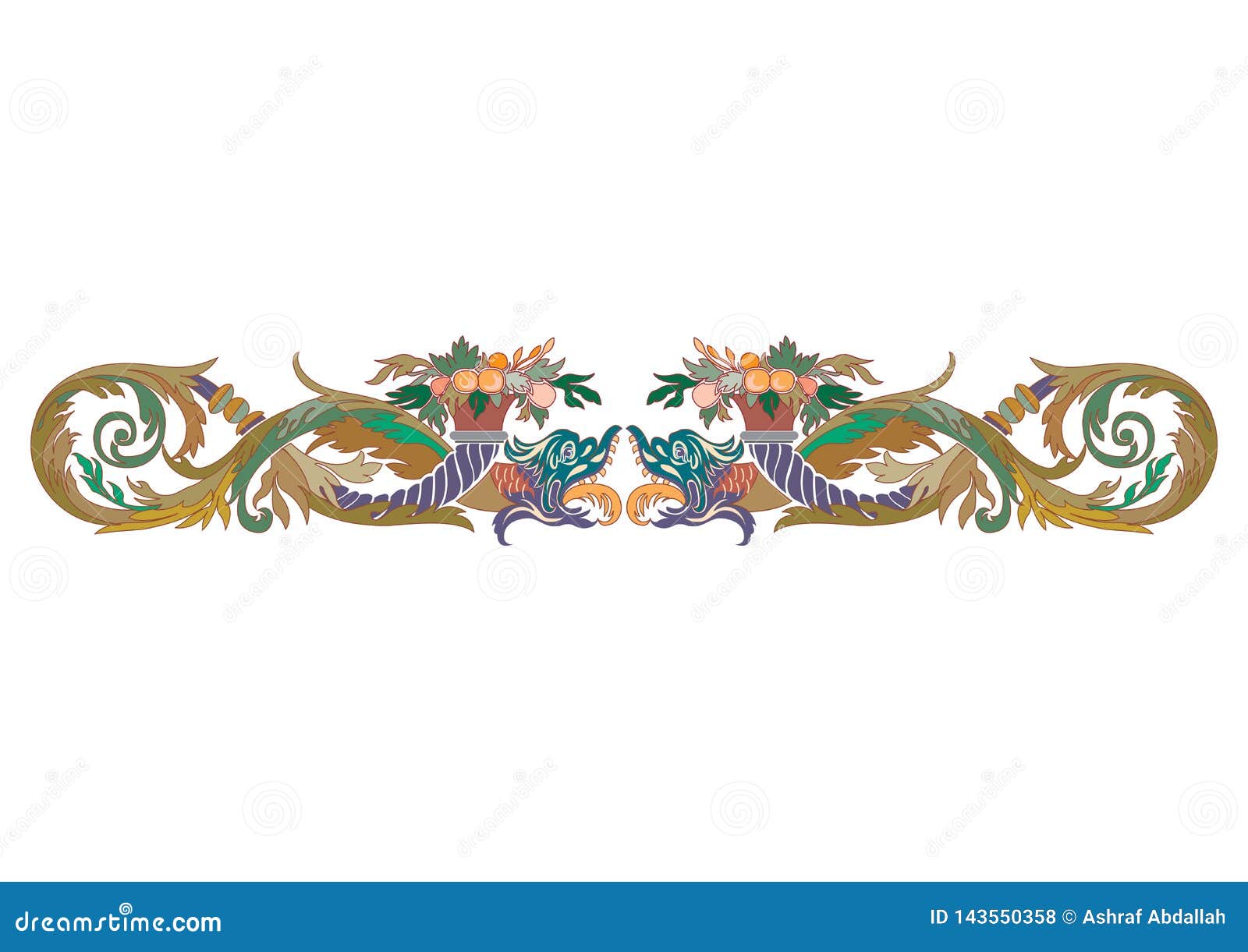 Download Arabic Floral Seamless Border. Traditional Islamic Design ...