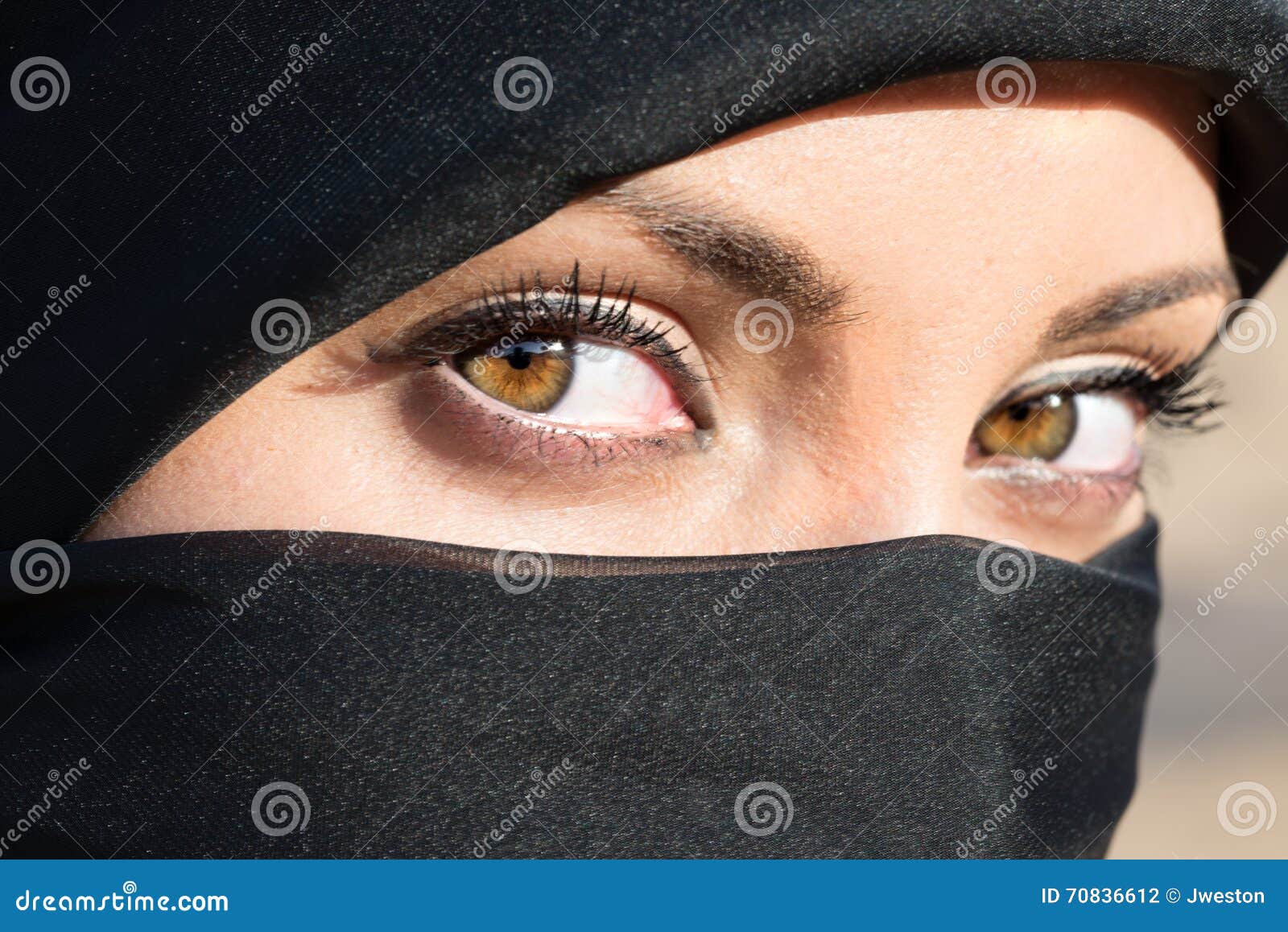 Arabic Girls Eyes, with Hijab. Stock Photo - Image of elegant ...