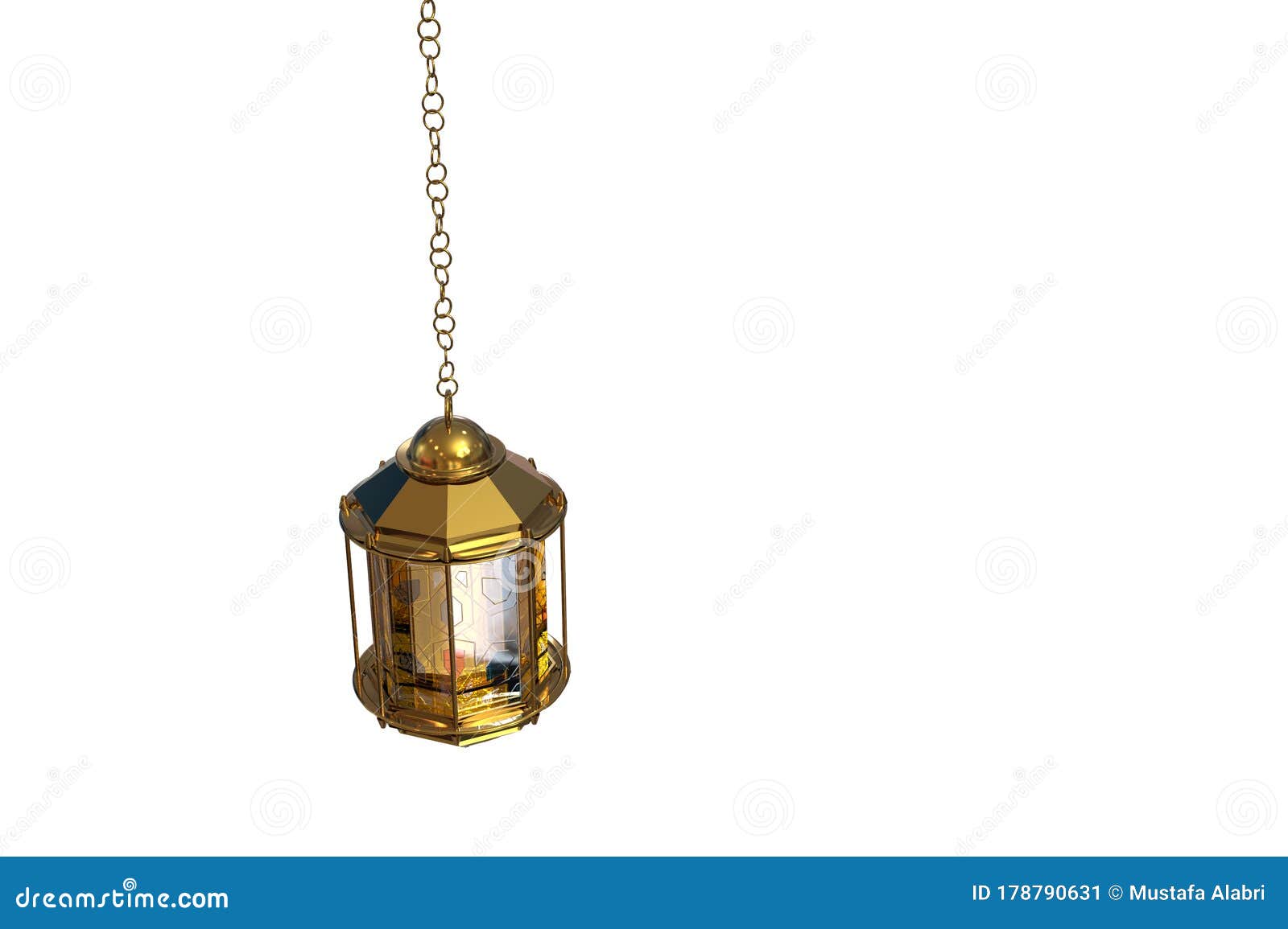 Download Arabic Golden Ramadan Lantern Stock Illustration Illustration Of Decoration Background 178790631