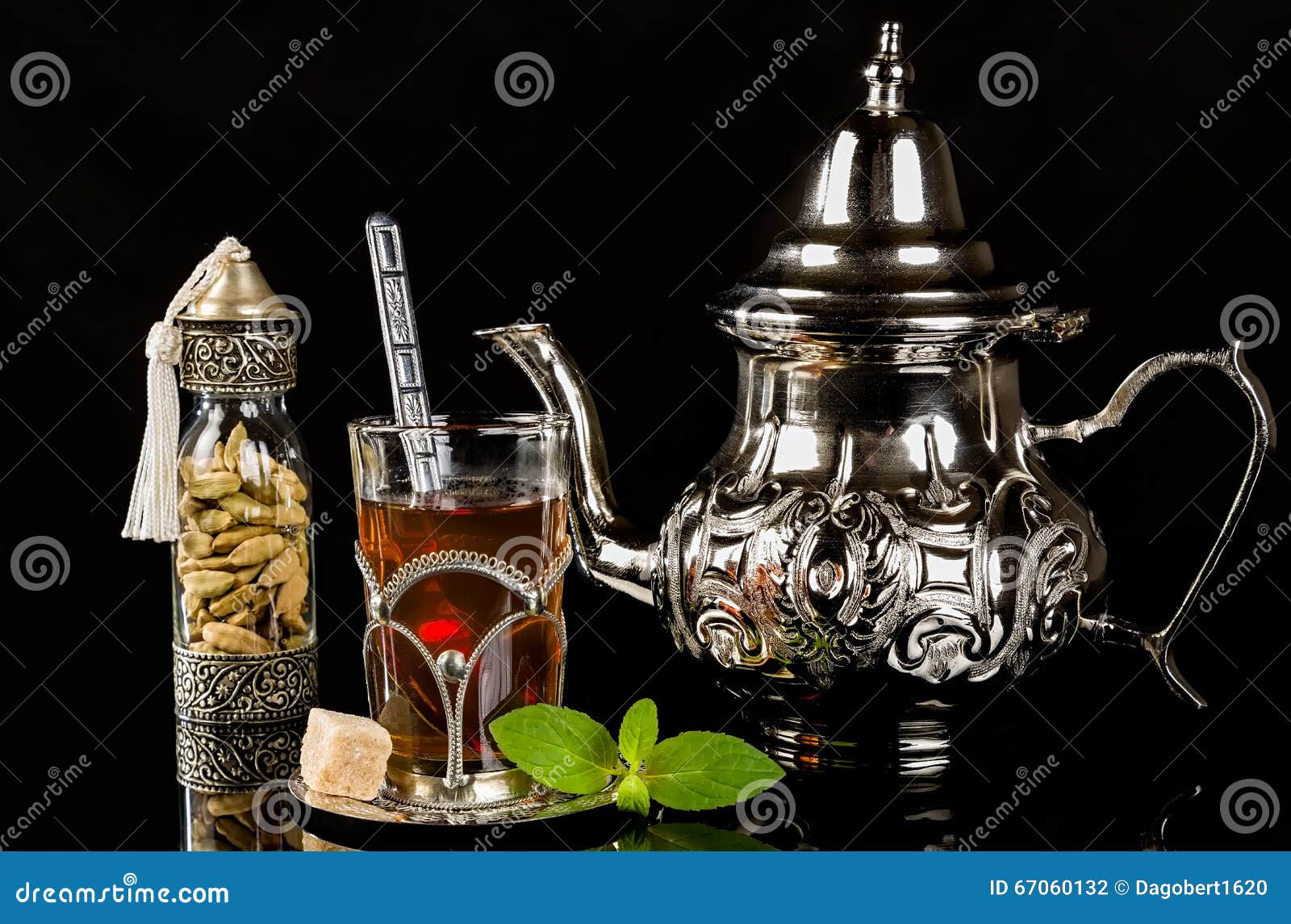 Arabic Mint Tea and Cardamon Seeds Stock Photo Image of mint