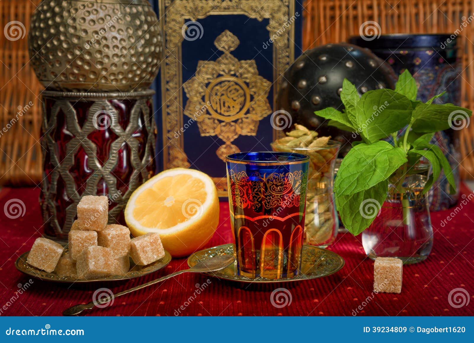 Arabic mint tea stock image. Image of glass, leaf, culture 39234809