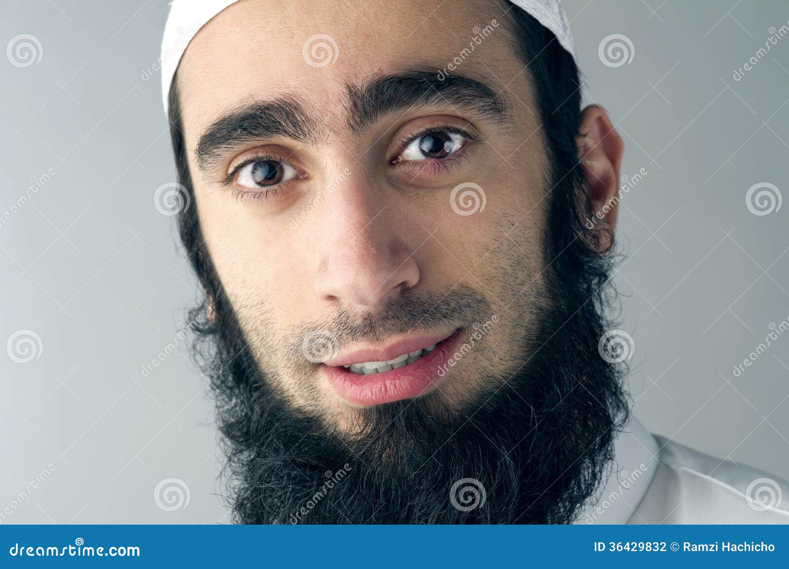 Arabic Muslim Man with Beard Portrait Stock Photo Image of ethnicity