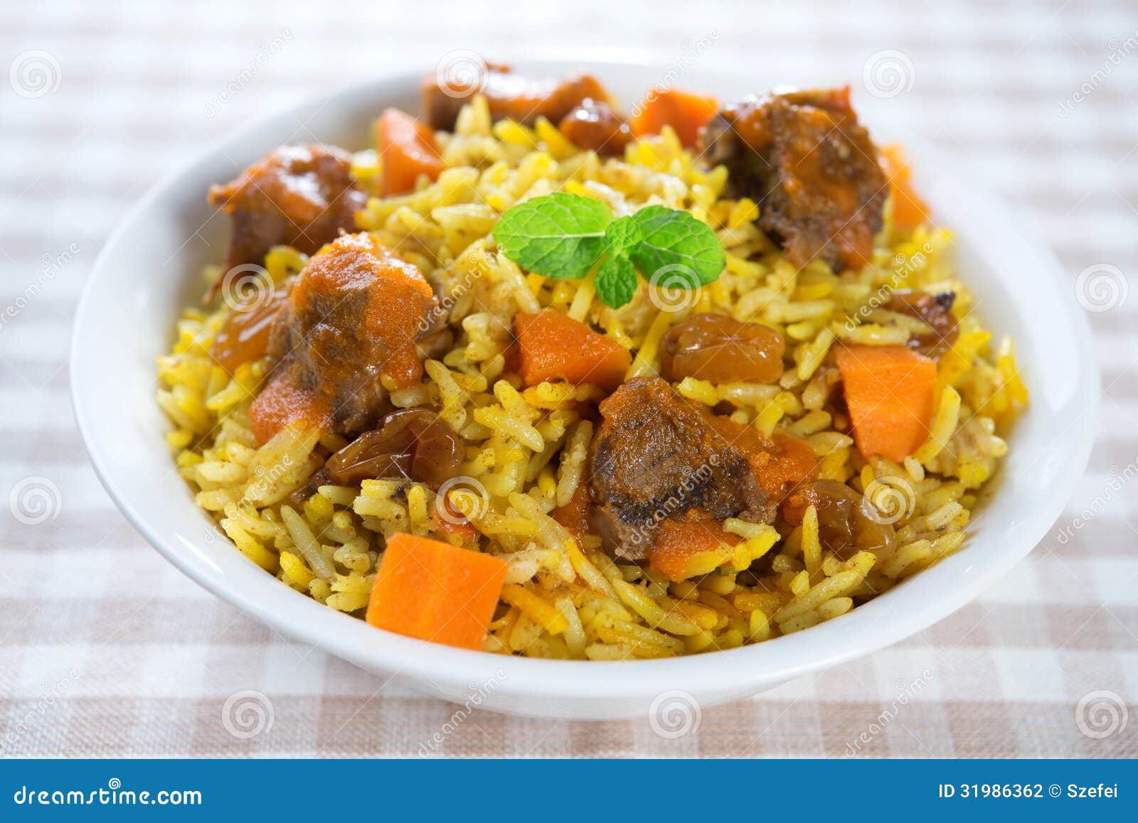 Arabic mutton rice. stock photo. Image of curcuma, eastern 31986362