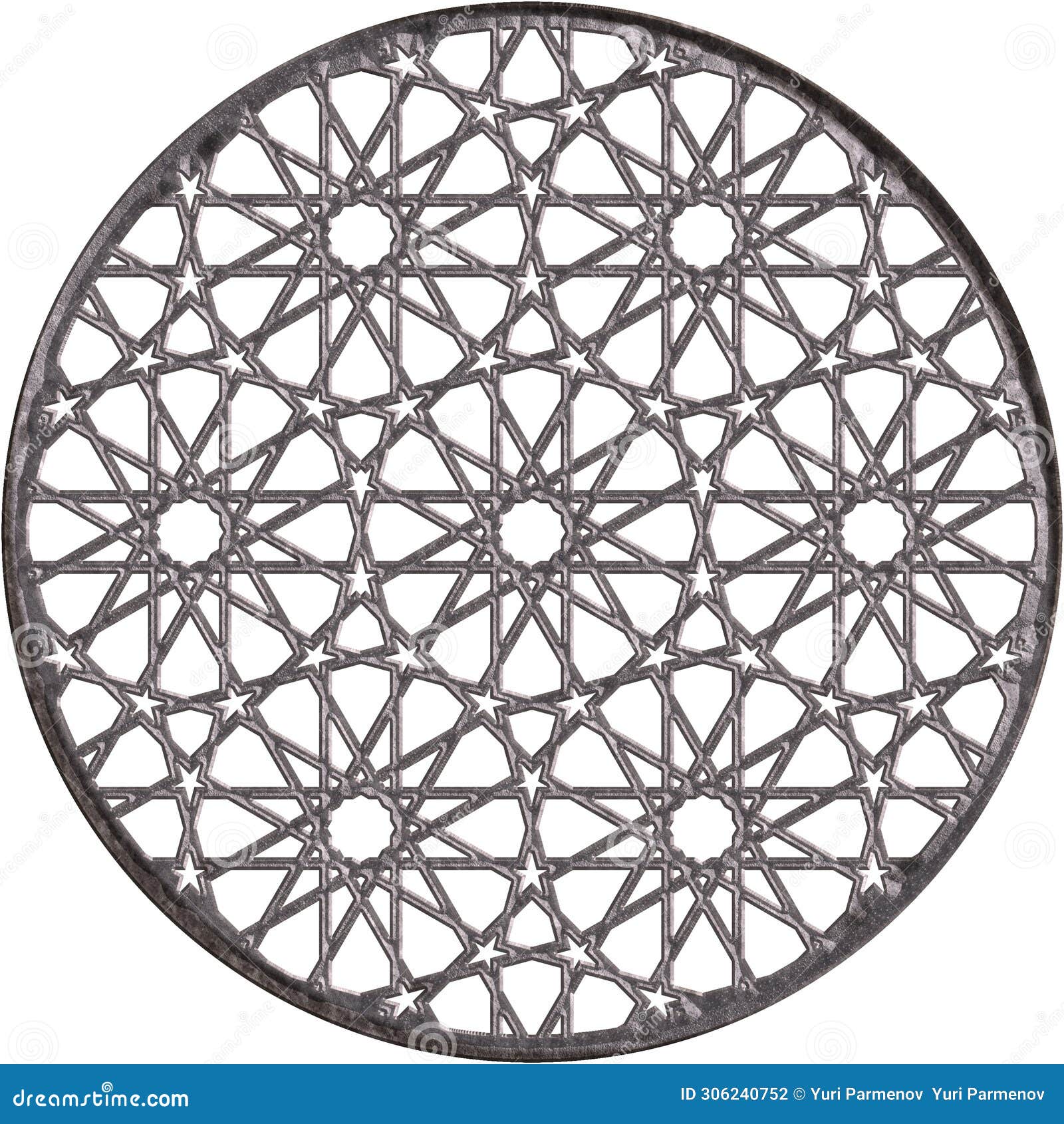 decorative ceiling screen. arabic girih pattern. window grill porthole. carving of the mashrabiya panel.  