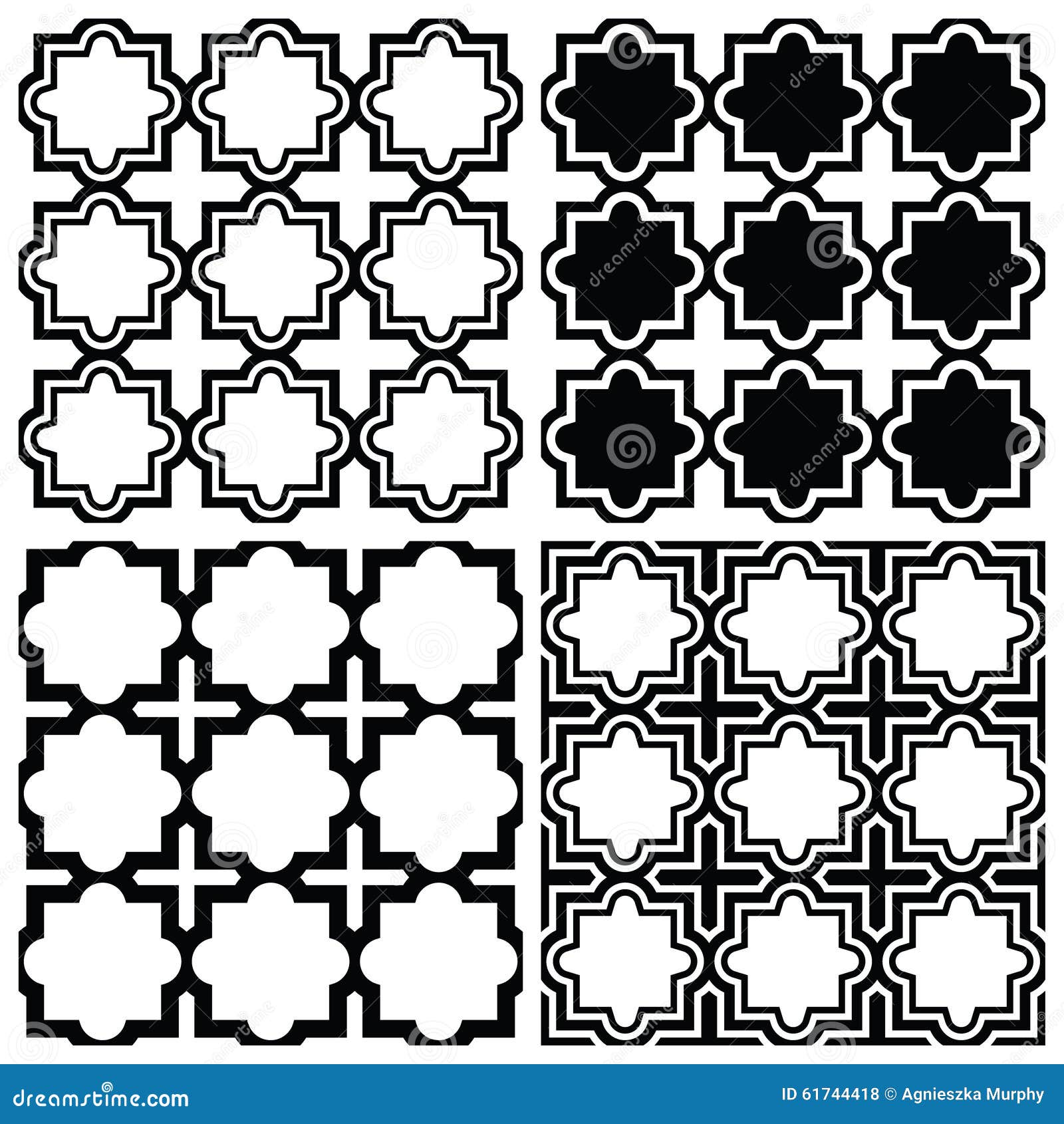 Arabic Seamless Pattern Set Islamic Repetitive Design Stock