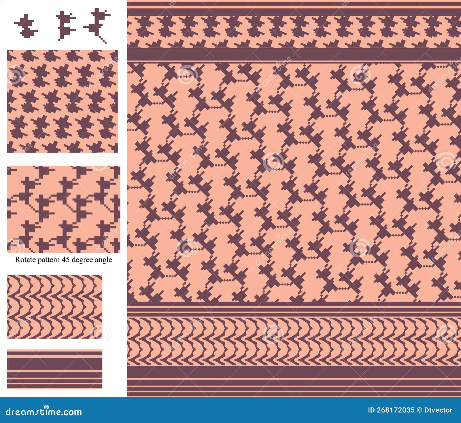 Arabic Shemagh Scraf Seamless Pattern Demo Stock Vector - Illustration