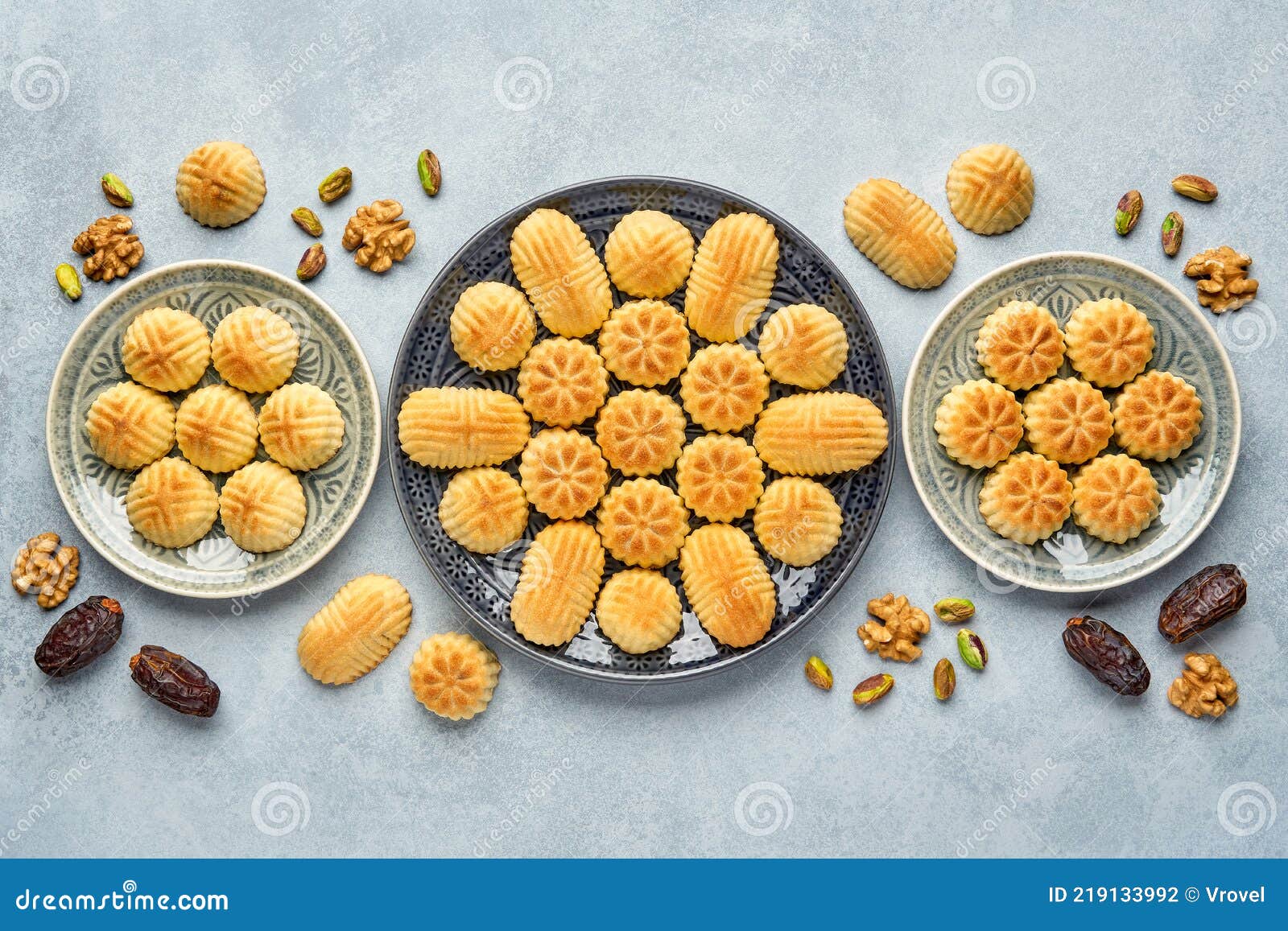 Arabic Sweets. Traditional Eid Semolina Maamoul Or Mamoul Cookies With ...