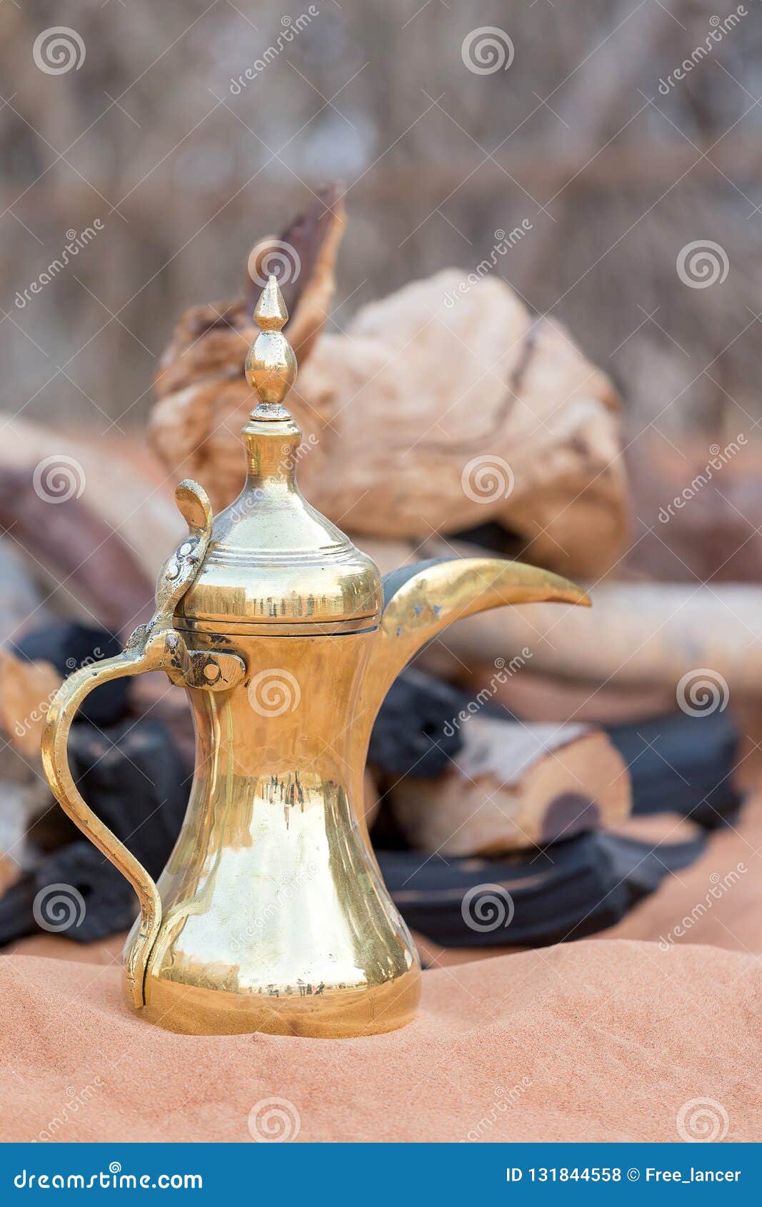 Arabic Traditional Coffee Pot, UAE Heritage Concept Stock Photo Image