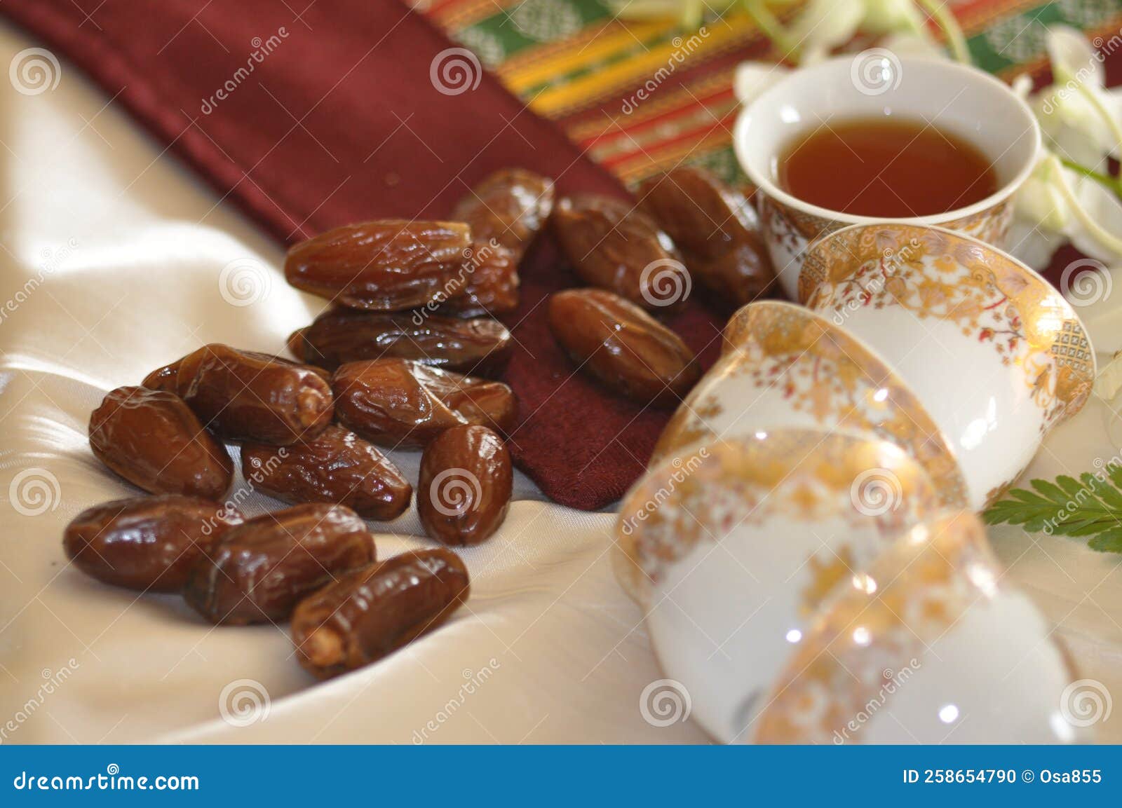 Arabic Turkish Coffee with Dates Ramadan Concept Stock Photo Image