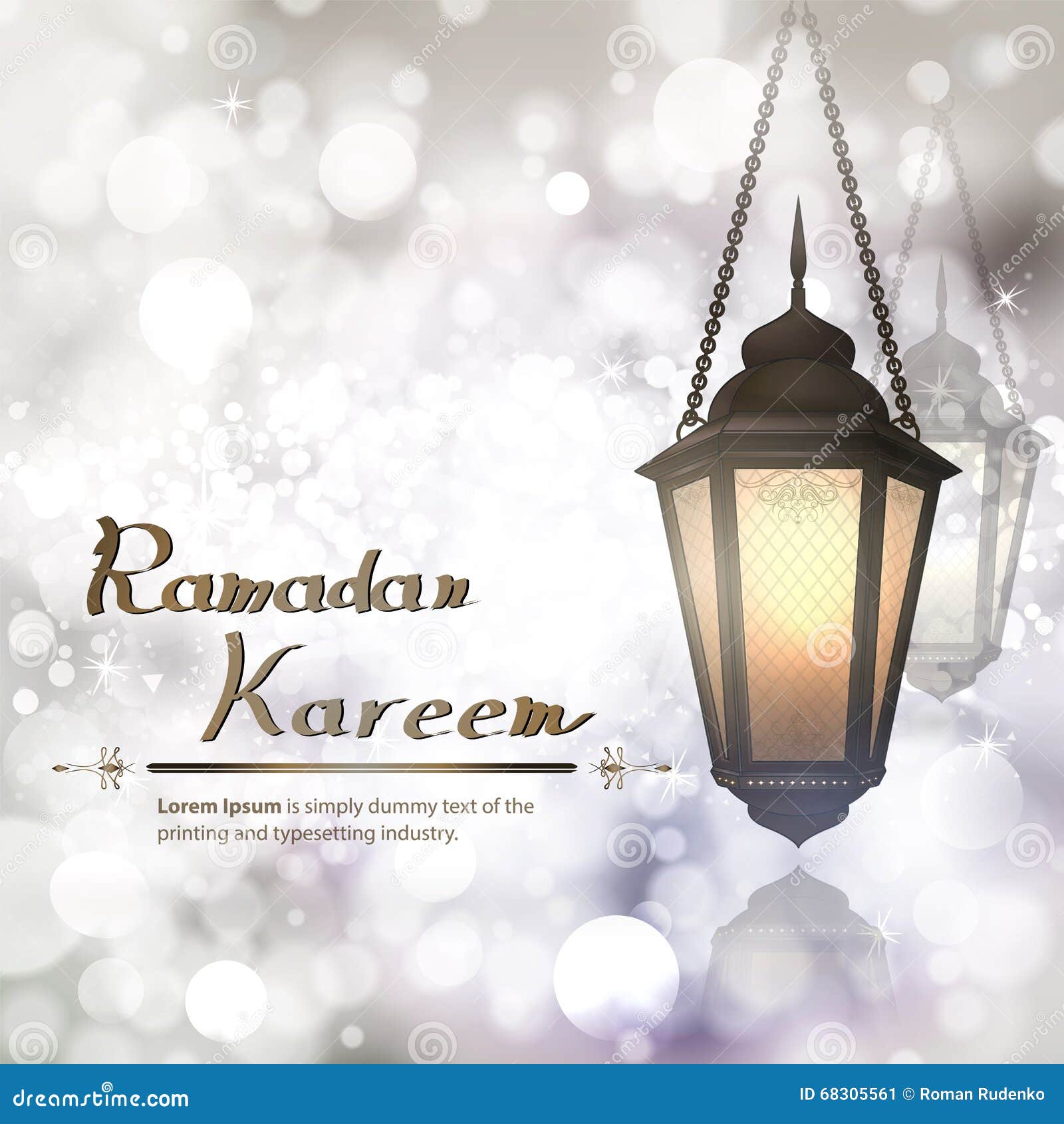 Arabic Vector Lamp On Shiny Abstract Background For 