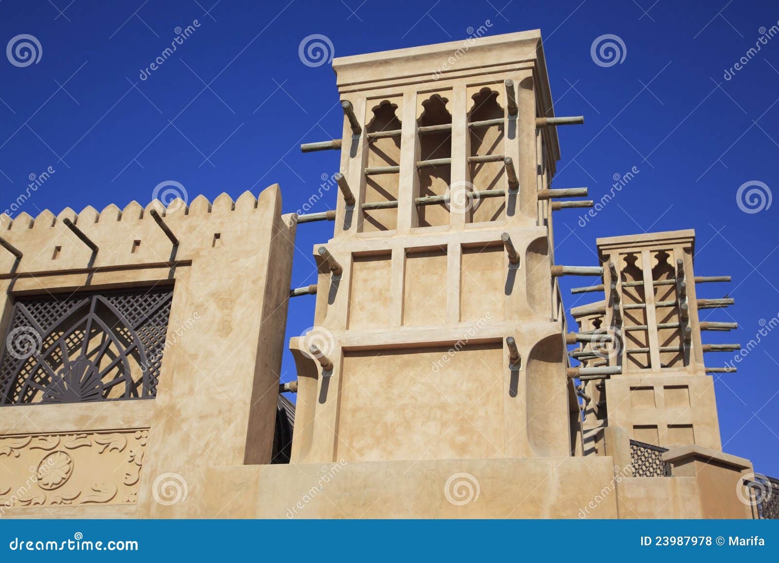 Arabic wind tower stock photo. Image of cooling, arab 23987978