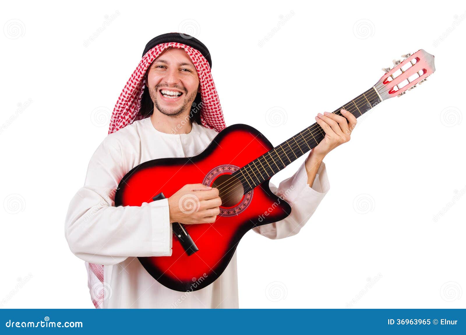 Winkelcentrum servet Extractie Arabische Mens Het Spelen Gitaar Stock Afbeelding - Image of melodie, gitaar:  36963965