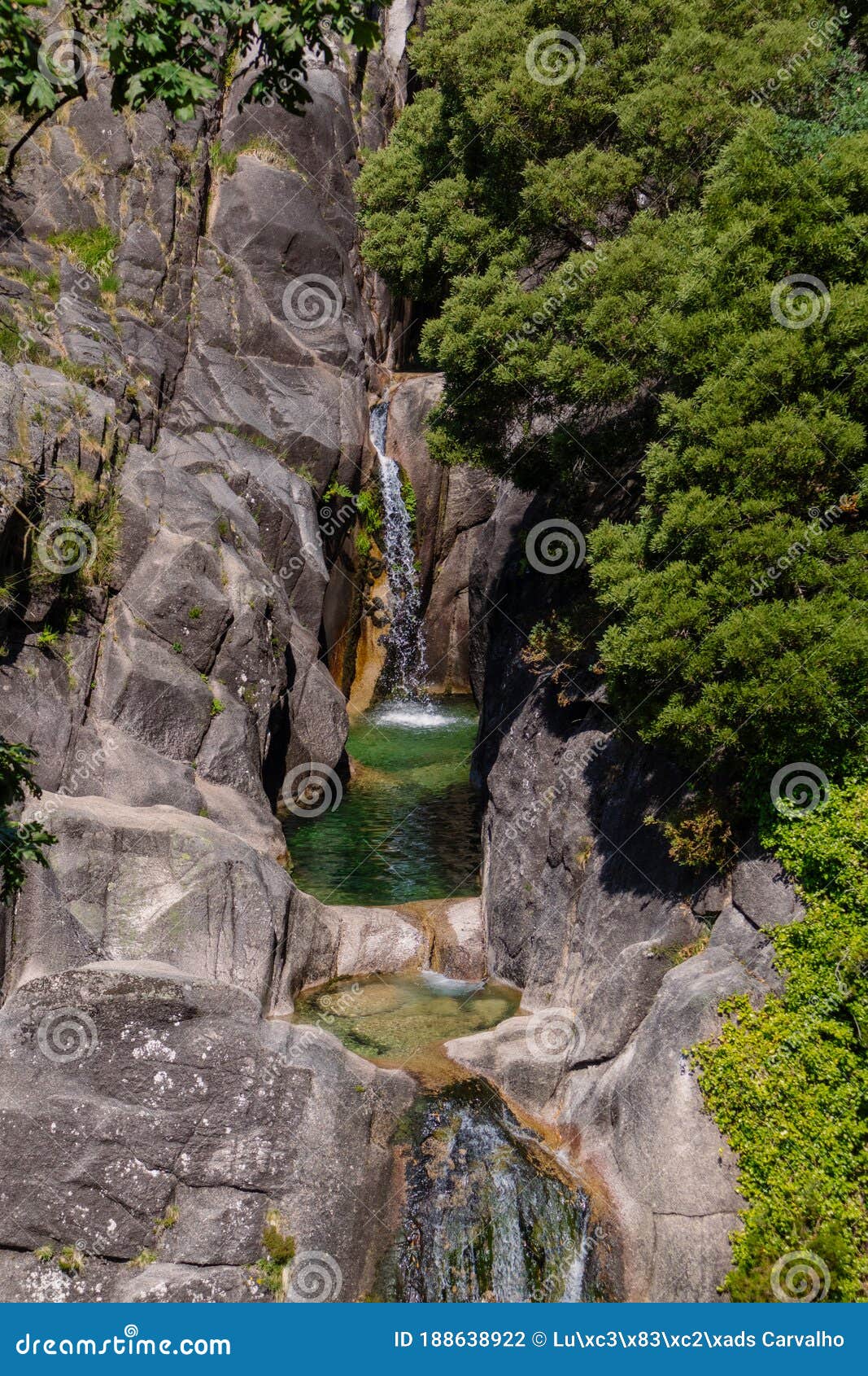 arado waterfall, in gerÃÂªs, during the spring
