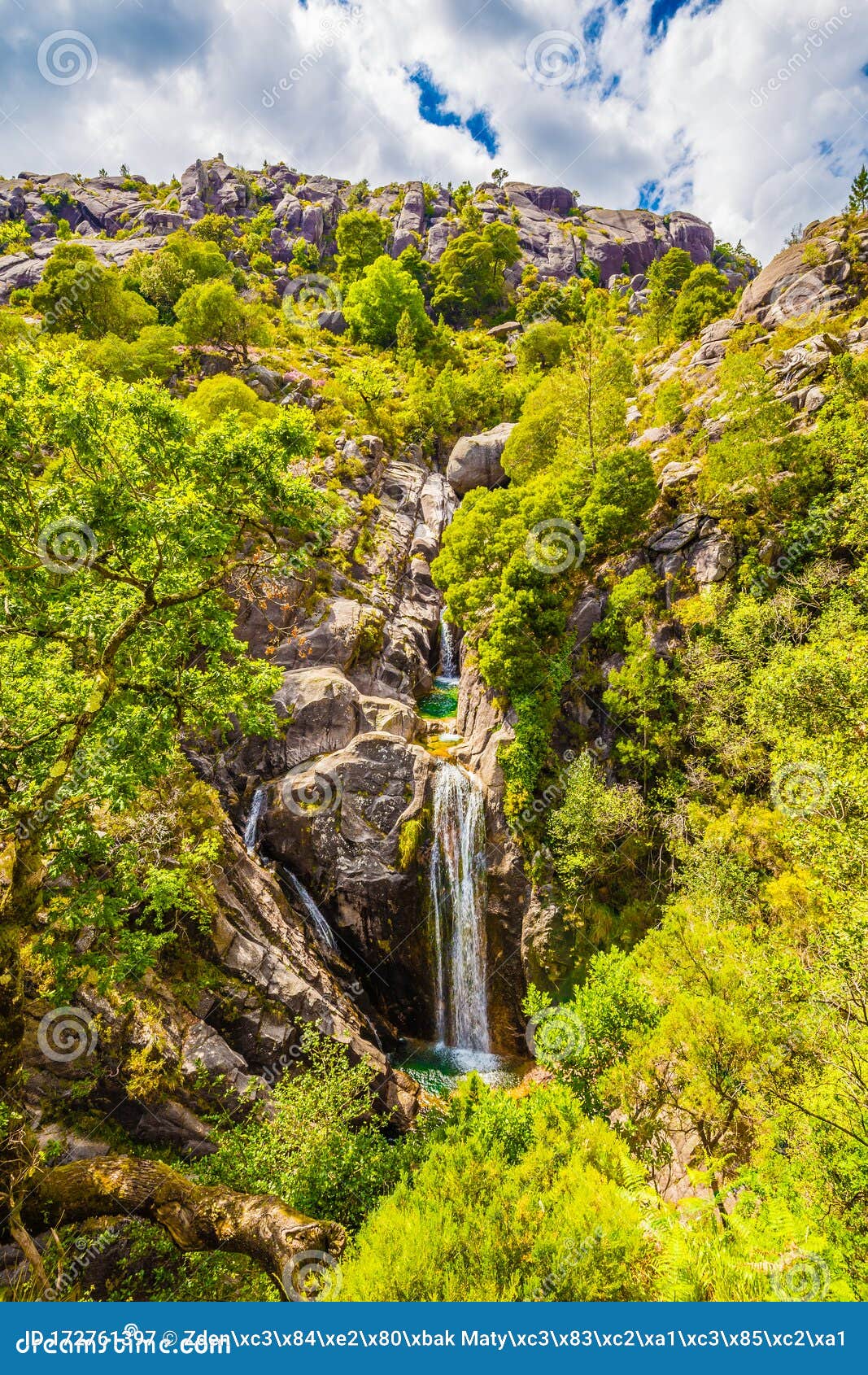 arado waterfall - peneda-geres, portugal