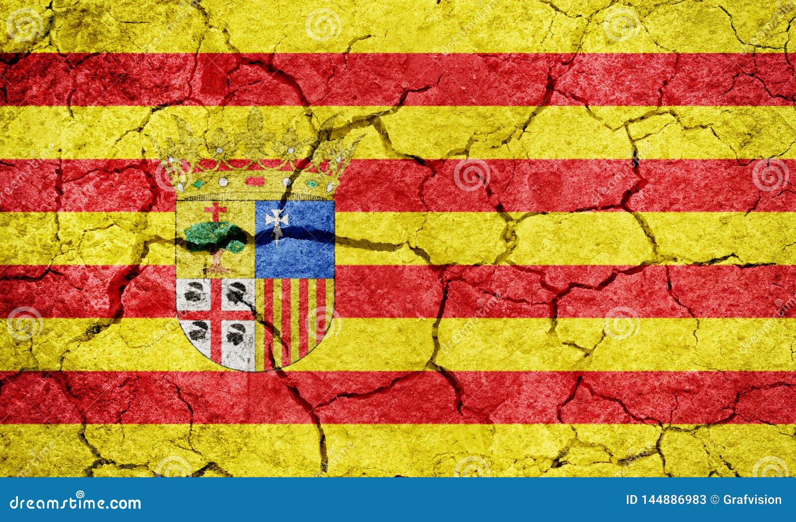 Aragon Flag, Autonomous Community in Spain Stock Illustration ...