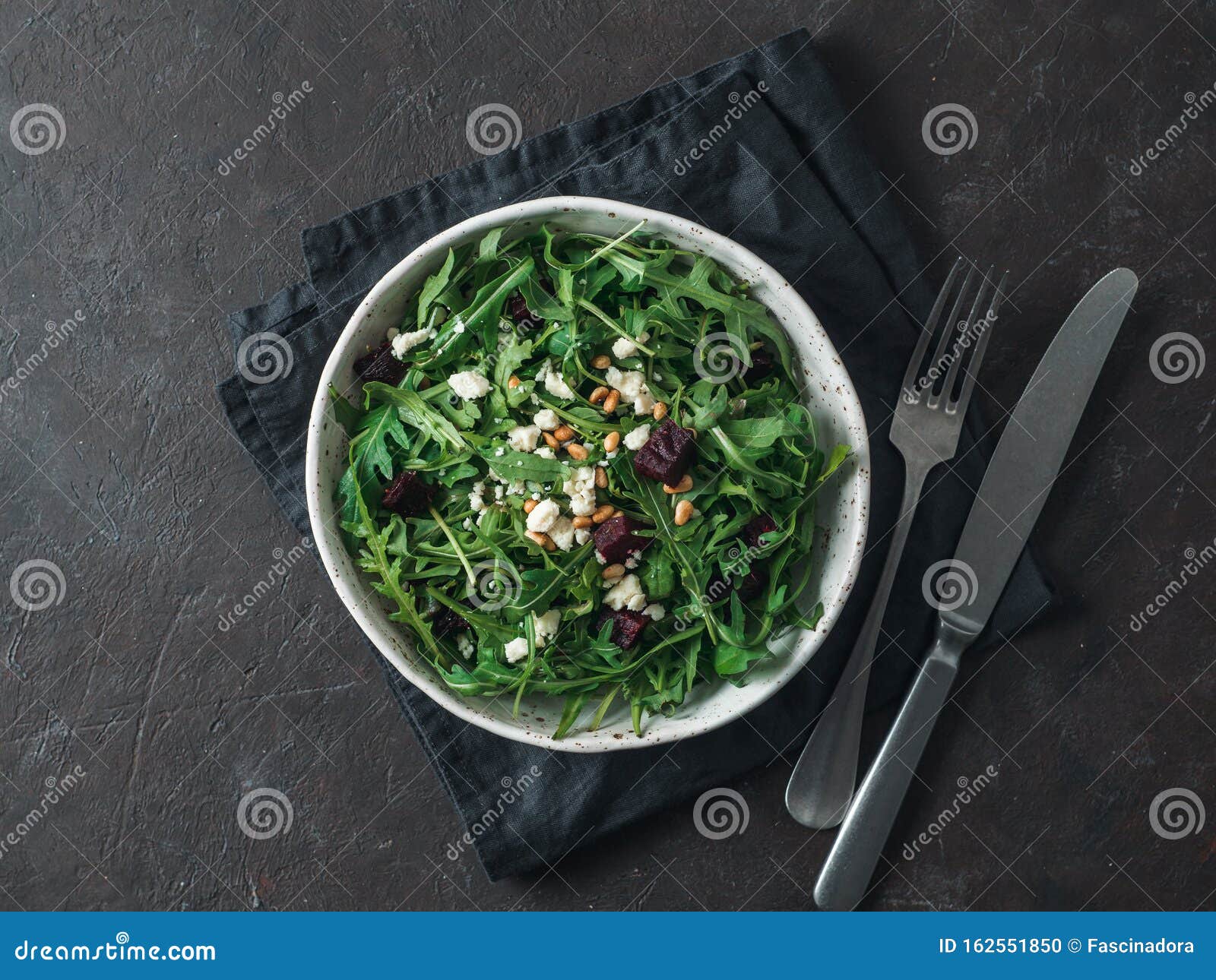 aragula, beet and cheese salad