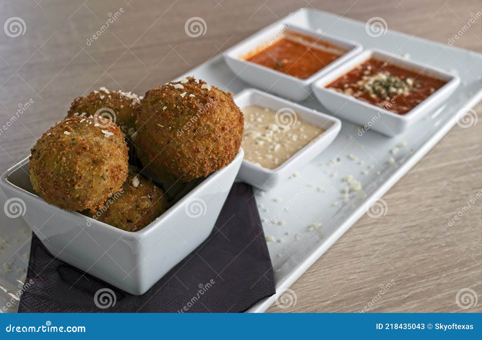 Arancini Deep Fried Risotto Balls Filled with Mozzarella Cheese Stock