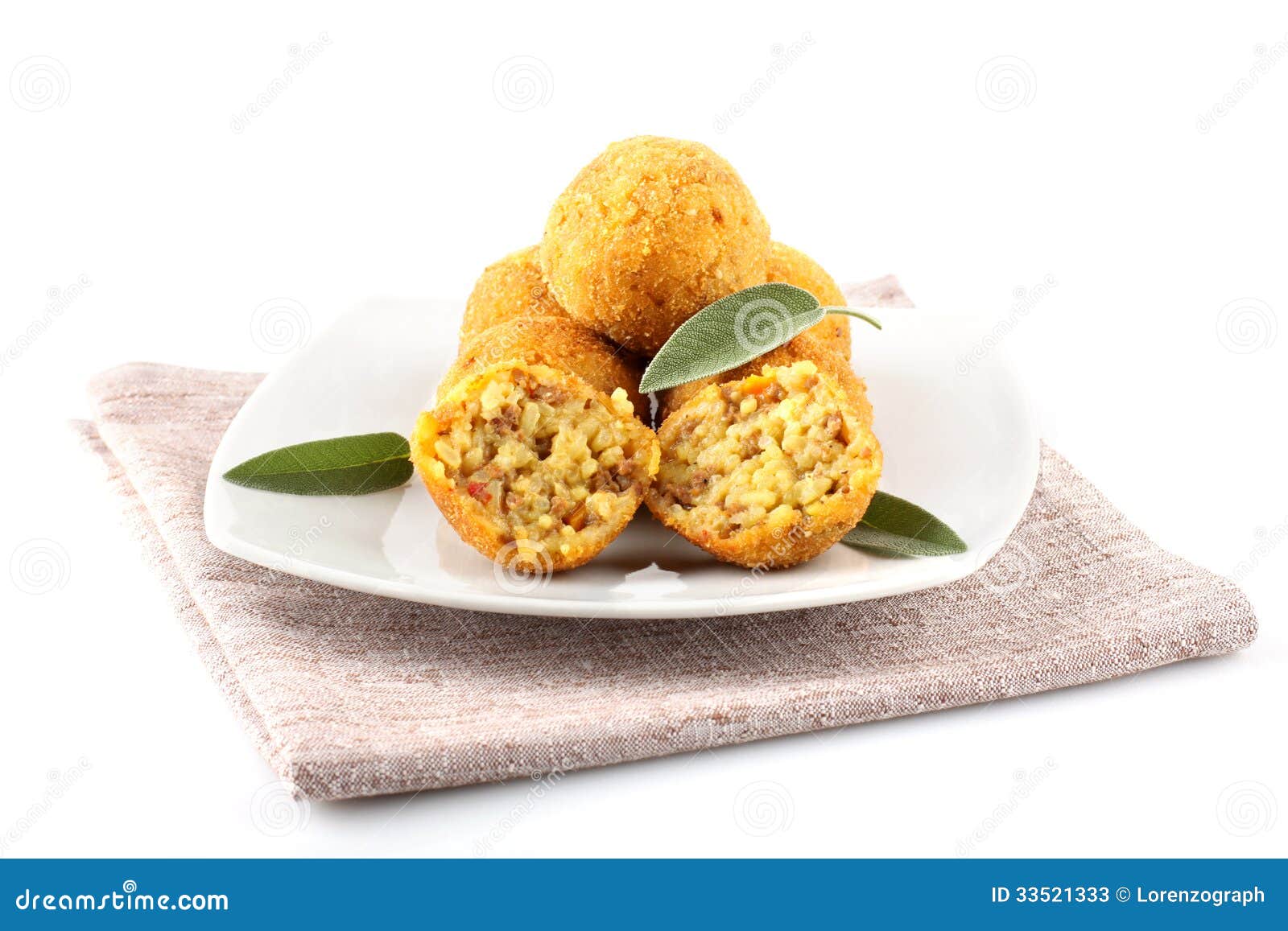 Arancini rice and meat stock image. Image of mozzarella 33521333