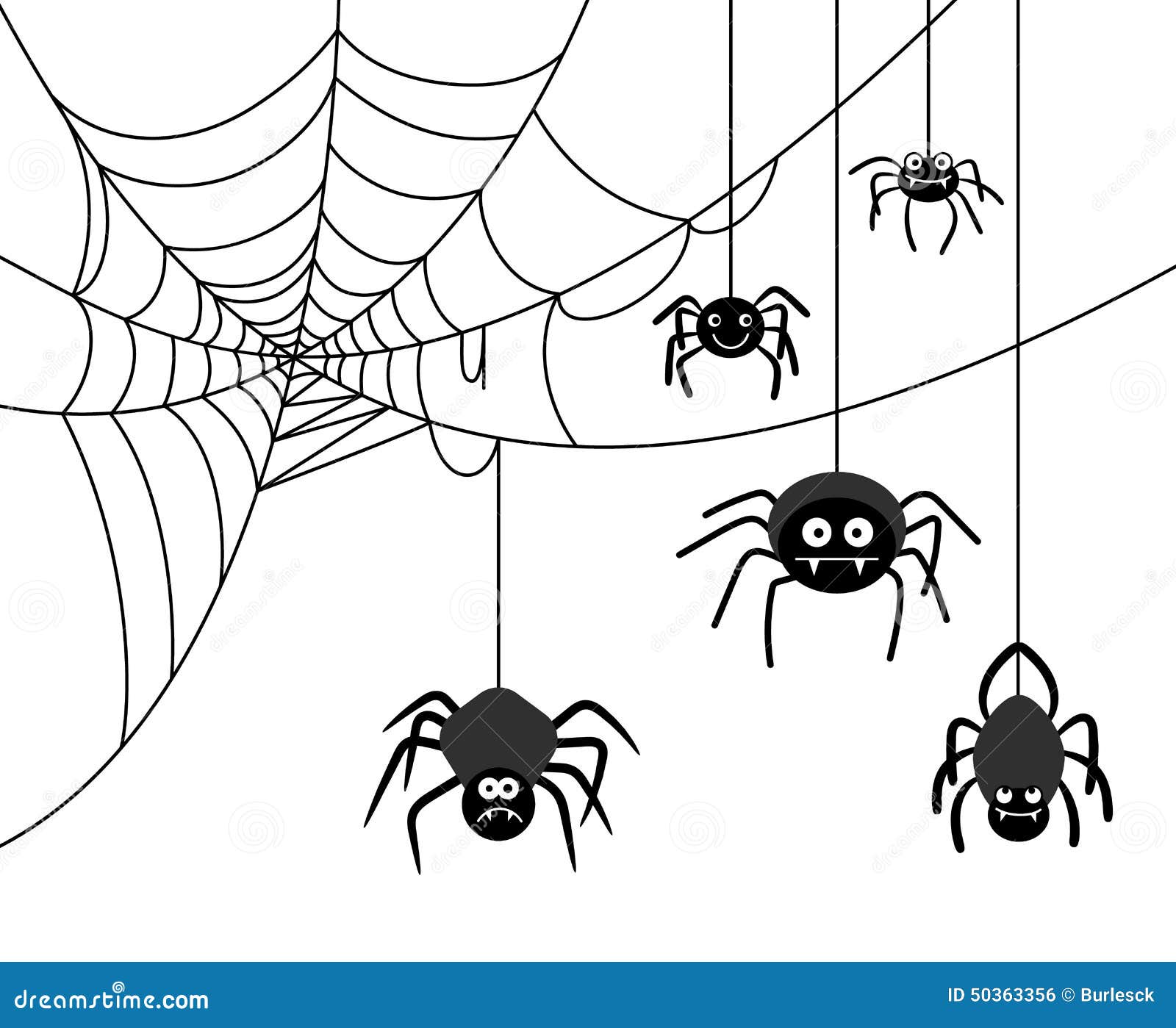 Aranha na teia ilustração do vetor. Ilustração de halloween - 50363356, image size:1600x1399