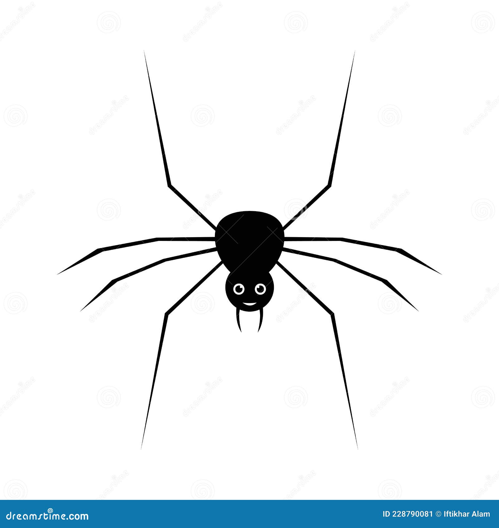 Vetor De Aranha-negra Bonitinho De Halloween Com Um Rosto Sorridente.  Desenho De Ilustração De Halloween Com Vetor De Aranha Negra Ilustração do  Vetor - Ilustração de mordida, animal: 228790066