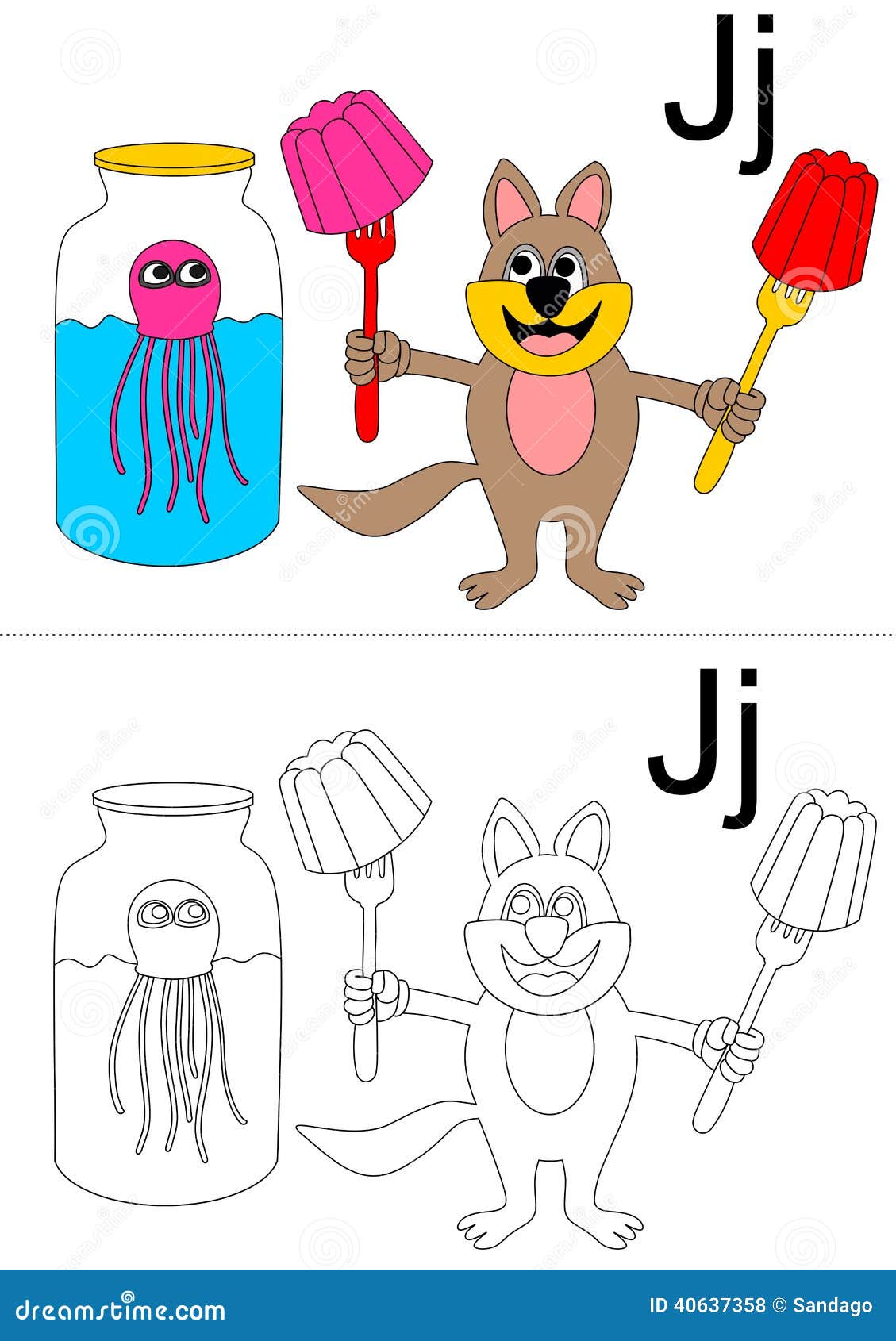 Arbeitsblatt Des Buchstaben J Vektor Abbildung - Illustration: 40637358