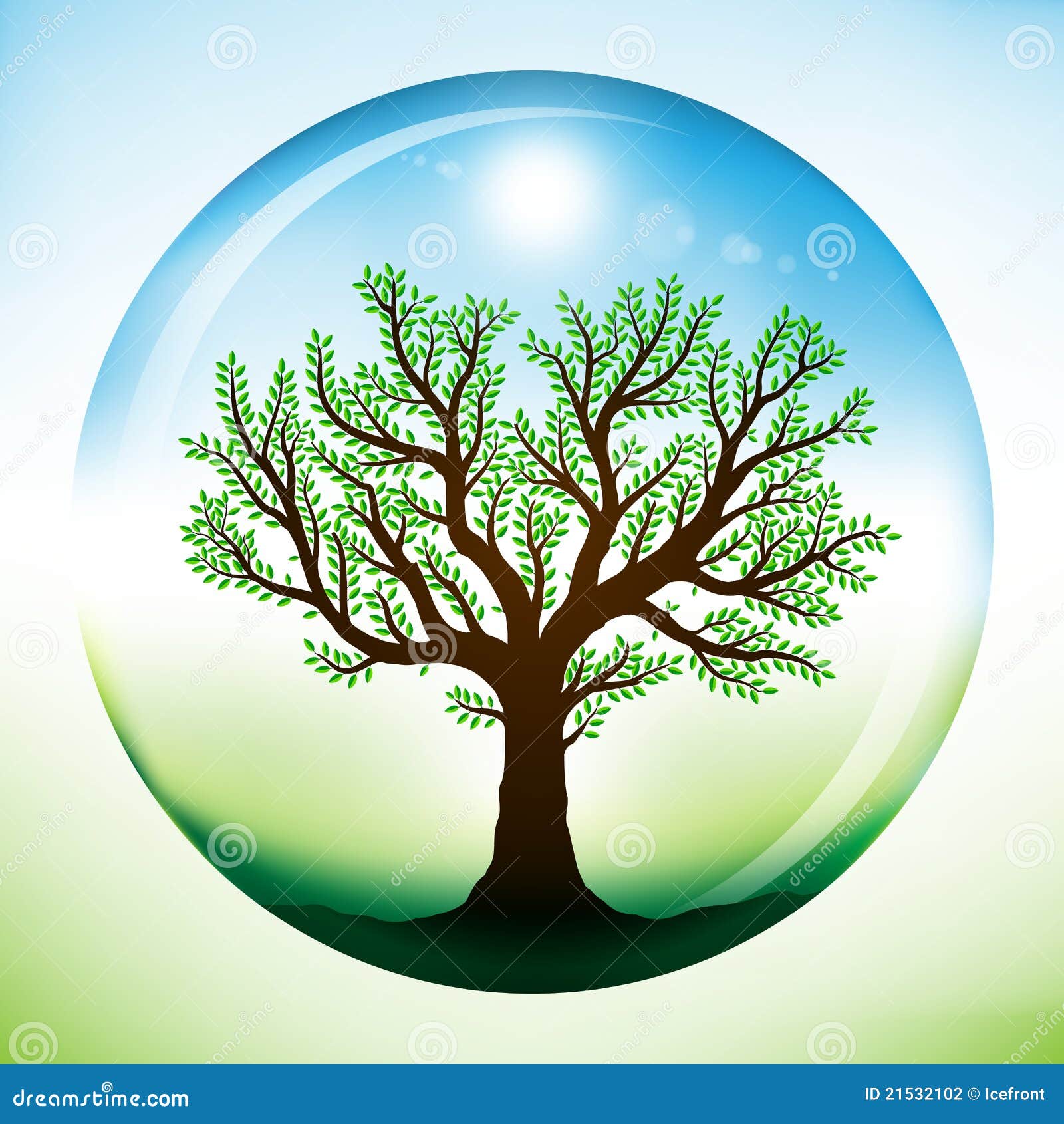 Globe d’amitié de grande taille en verre motif arbre de vie multicolore 