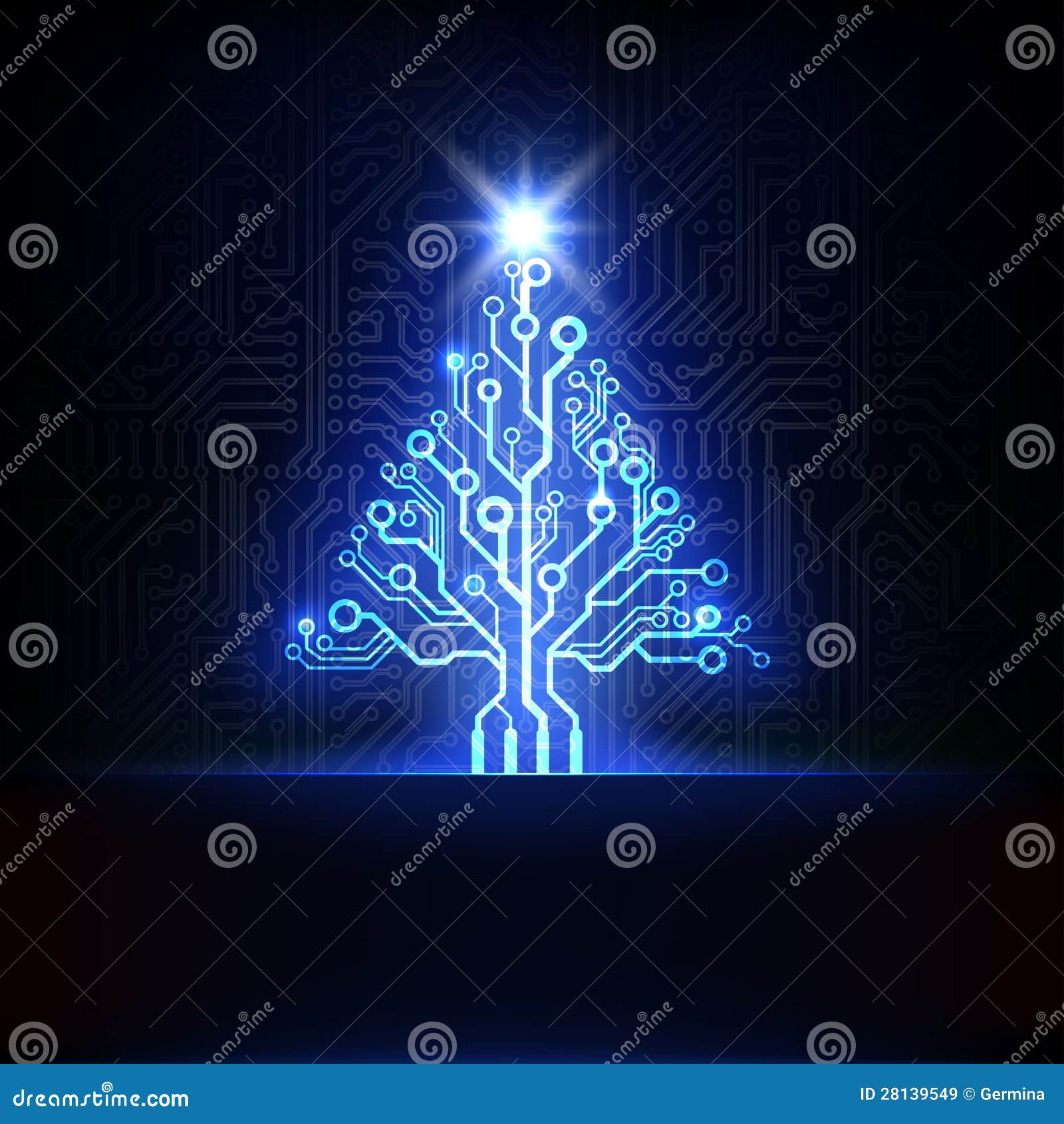 Arbre De Noël électronique De Vecteur Images libres de ...