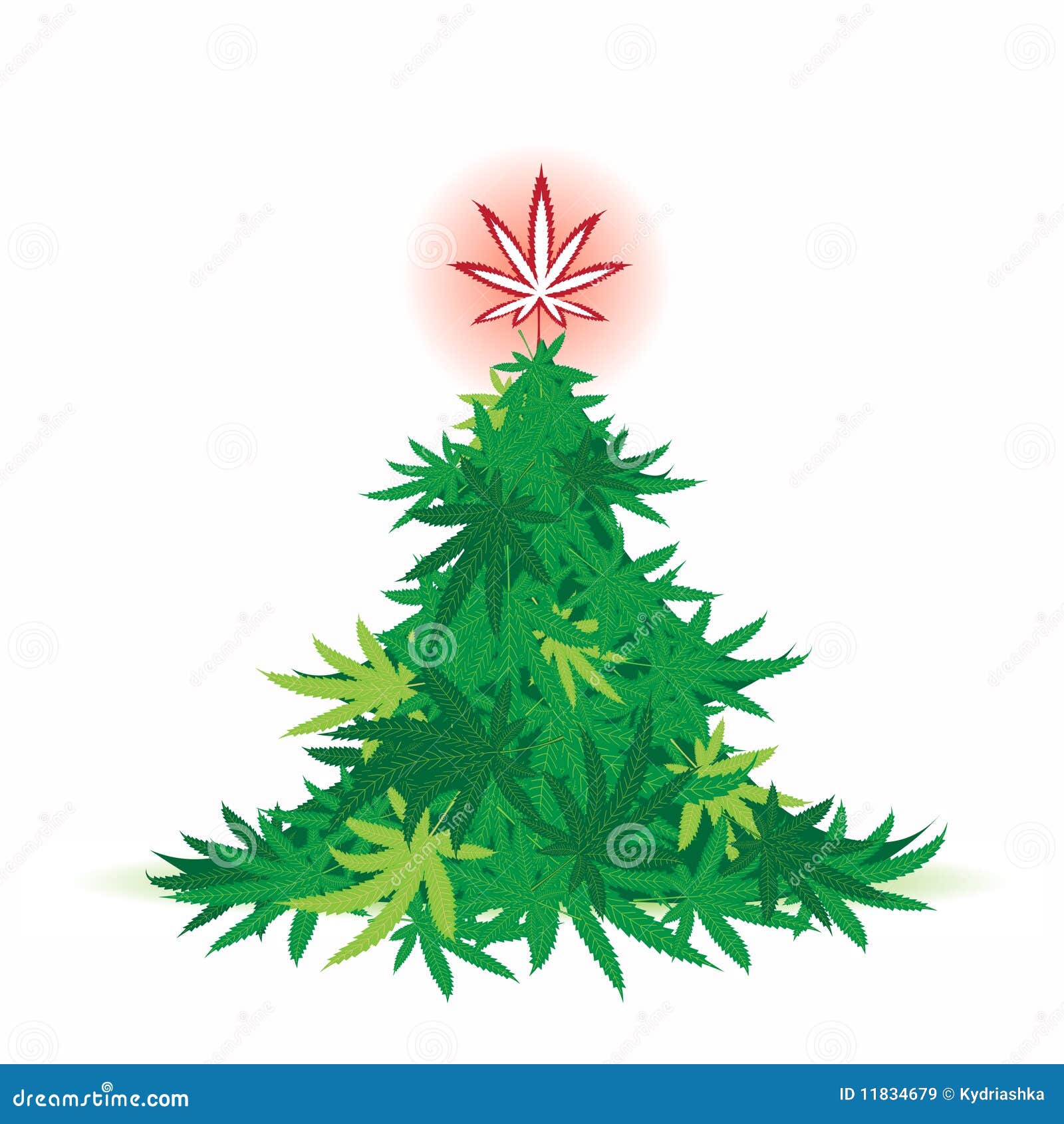 Arbre De Noël, Lame De Cannabis Illustration de Vecteur Illustration