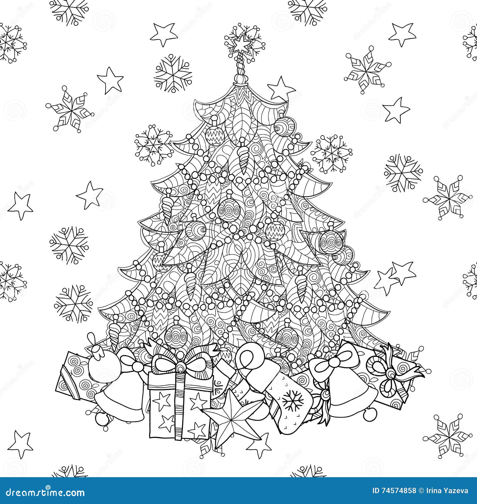 Dessin Sapin De Noel Avec Cadeaux Arbre De Sapin De Noël Avec Des Cadeaux Illustration de Vecteur - Illustration du adulte, dessin: 74574858