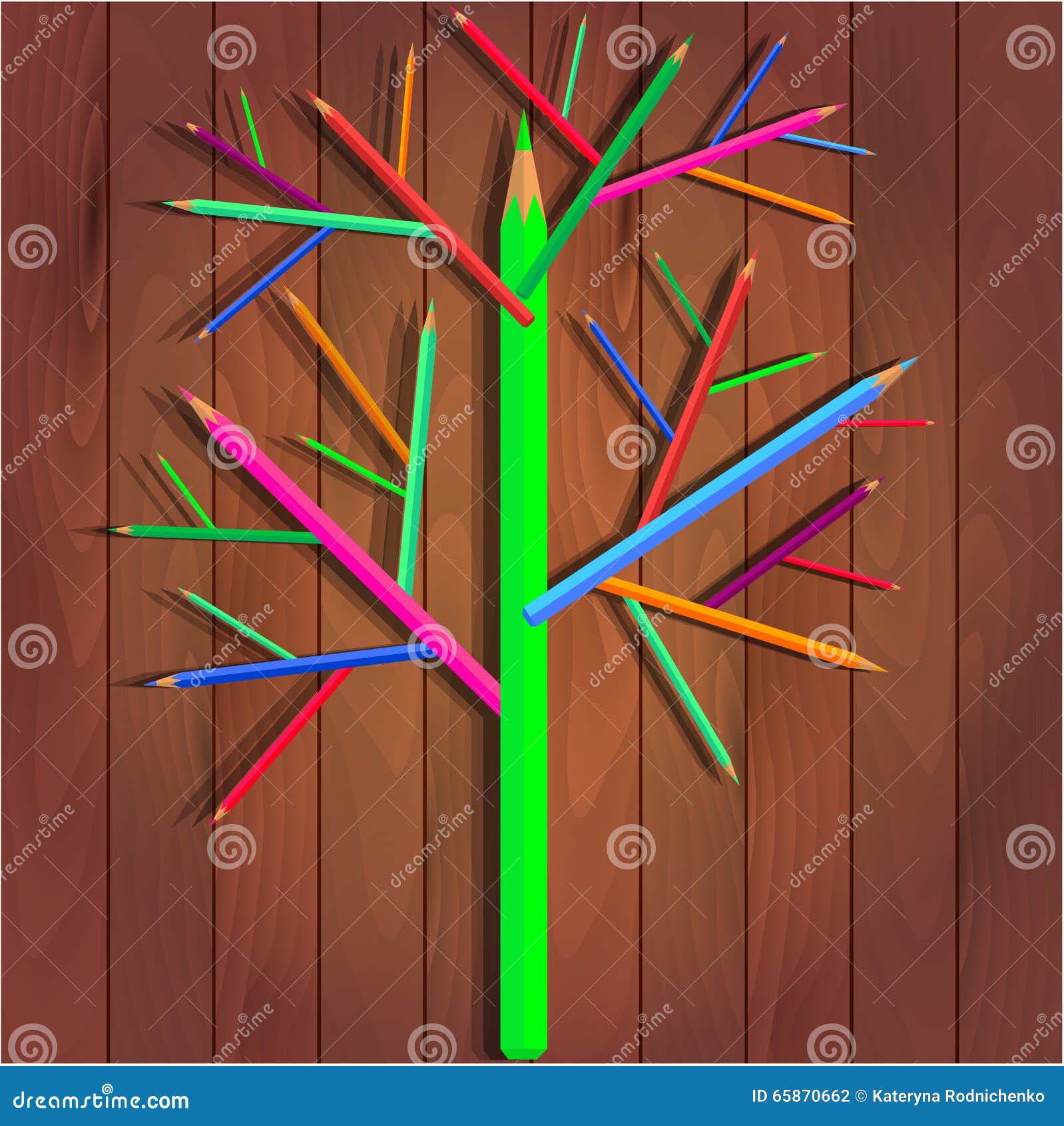 Arbre Des Crayons De Couleur Illustration de Vecteur - Illustration du