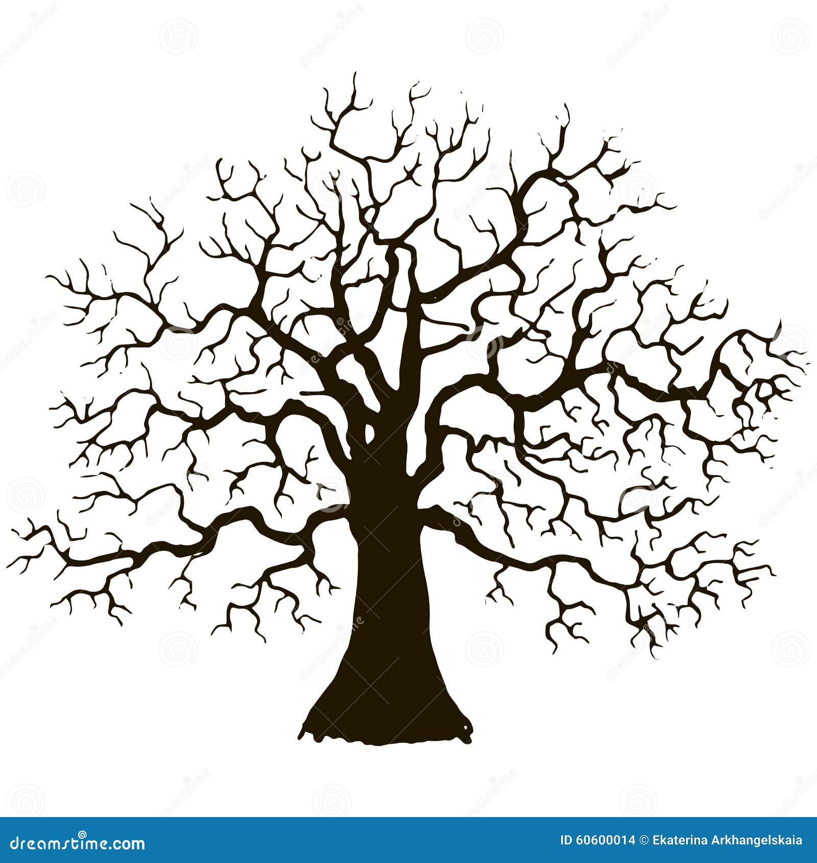Dessin D Arbre Sans Feuille A Imprimer Arbre Sans Silhouette De Feuilles Illustration de Vecteur - Illustration du retrait, biologie: 60600014