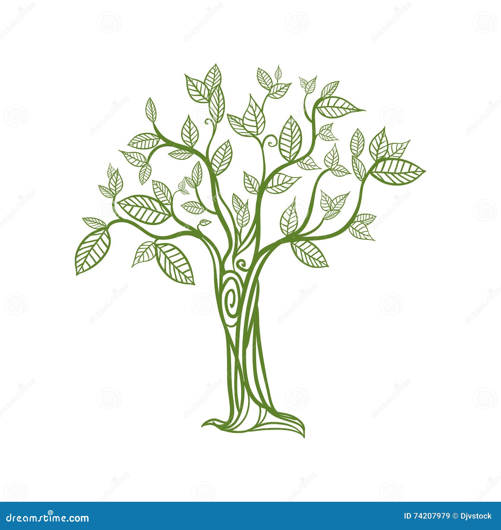 Arbre Vert De Graphisme Conception De Nature Dessin De Vecteur Illustration De Vecteur Illustration Du Ecologie Lame