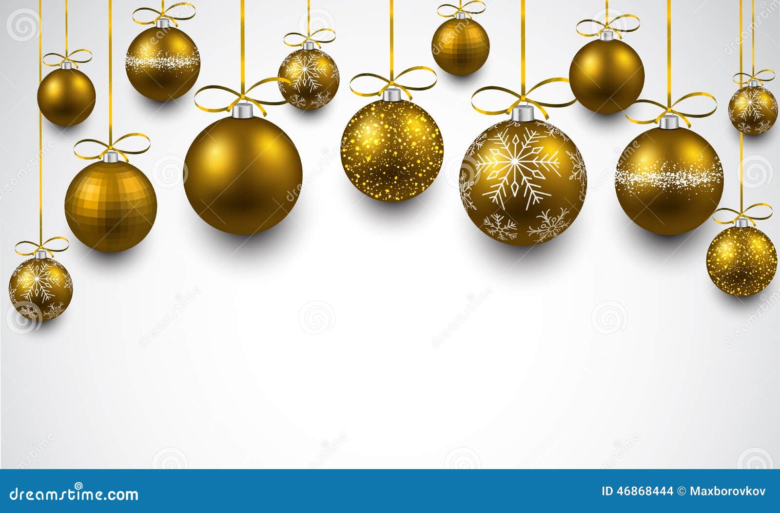 Arc Background with Golden Christmas Balls. Stock Vector - Illustration ...