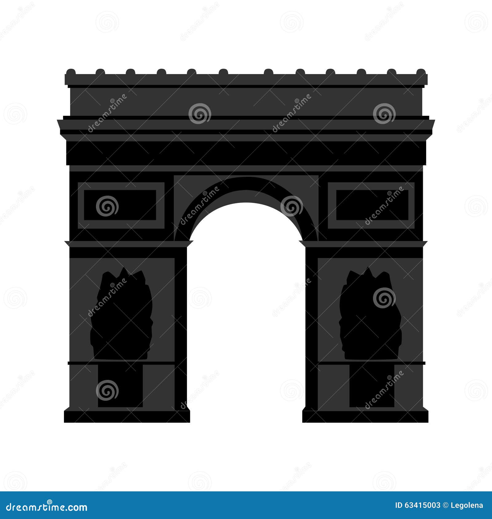 Arc De Triomphe Paris Stock Vector Image 63415003