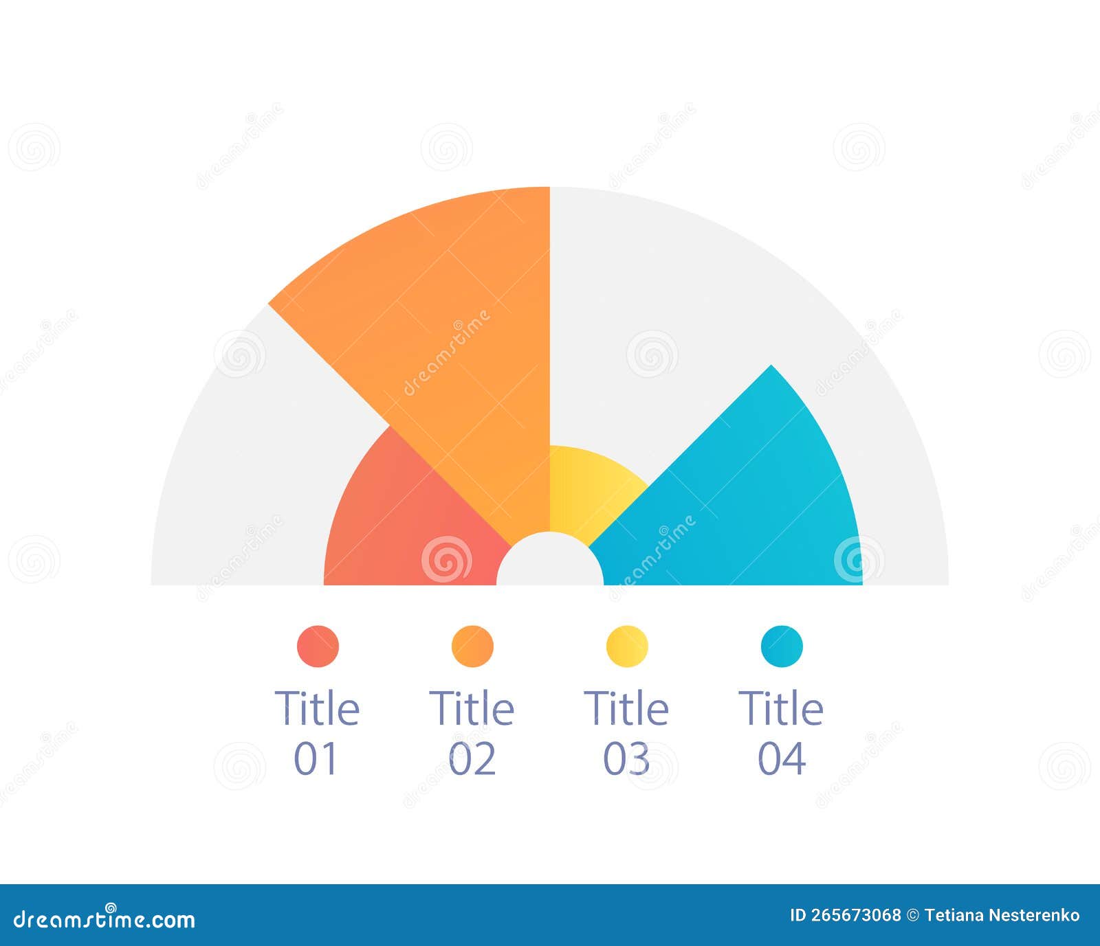 Arc Infographic Chart Design Template with Four Pies Stock Vector ...