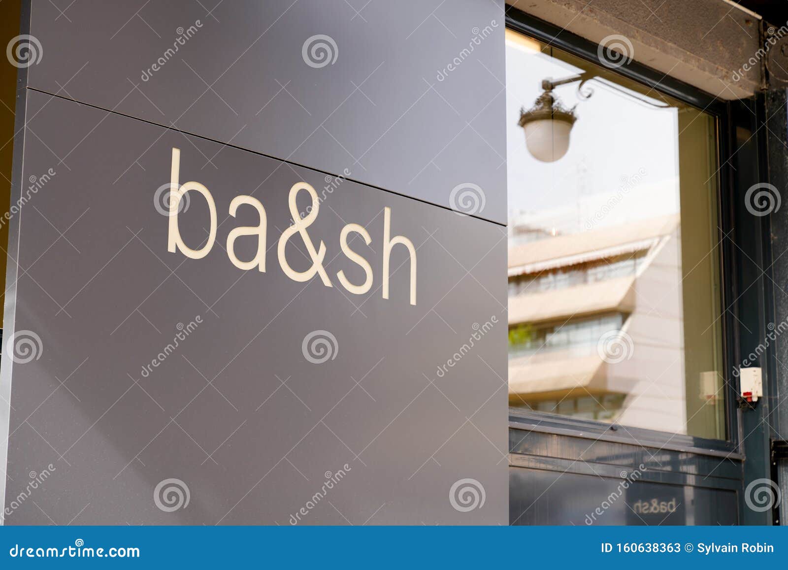 Ba & Sh Sign Text Store and Logo Brand Shop on Wall Entrance Facade  Boutique Editorial Photography - Image of front, logo: 249499002