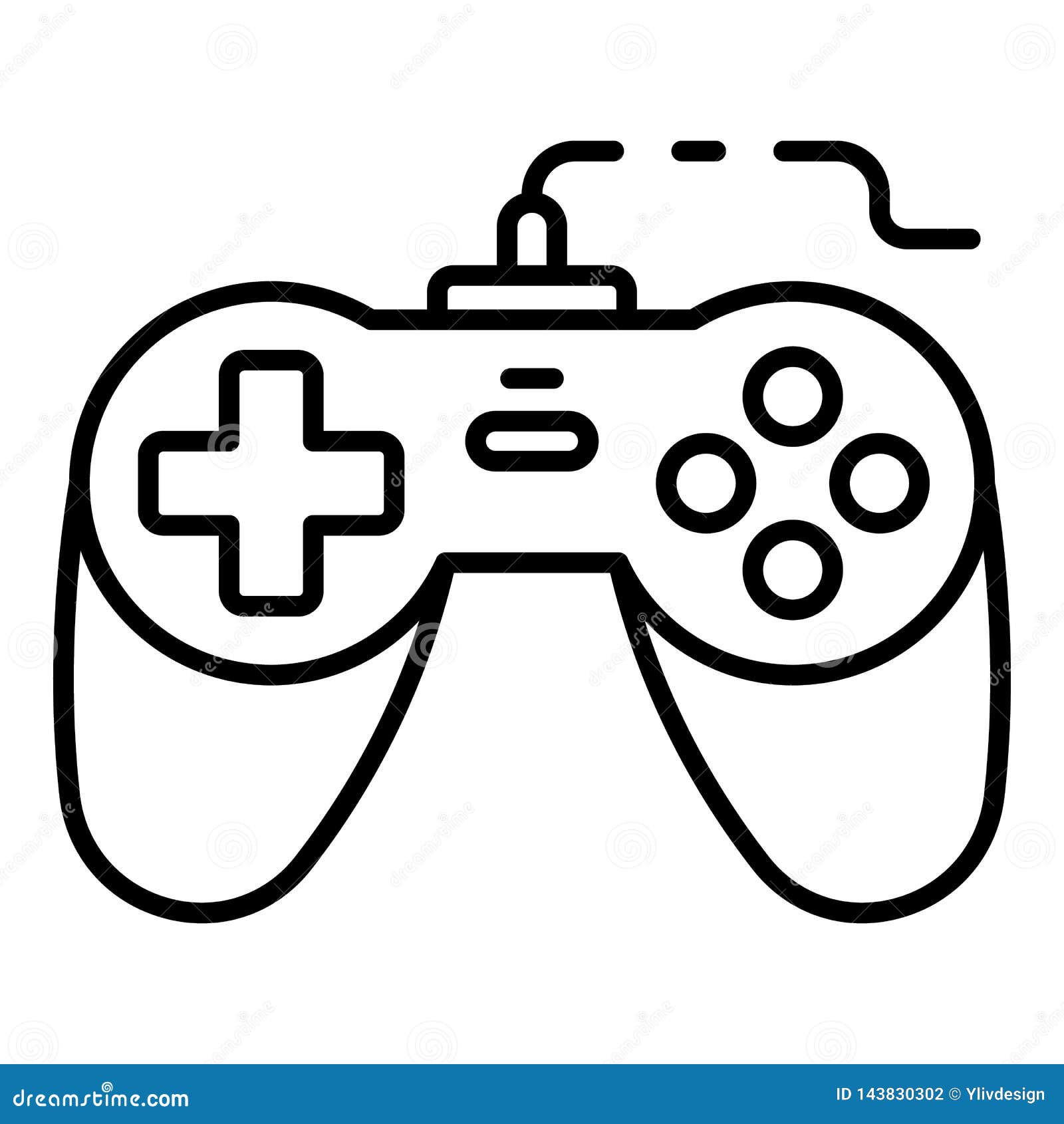 Arcade Joystick Icon, Outline Style Stock Vector Illustration of